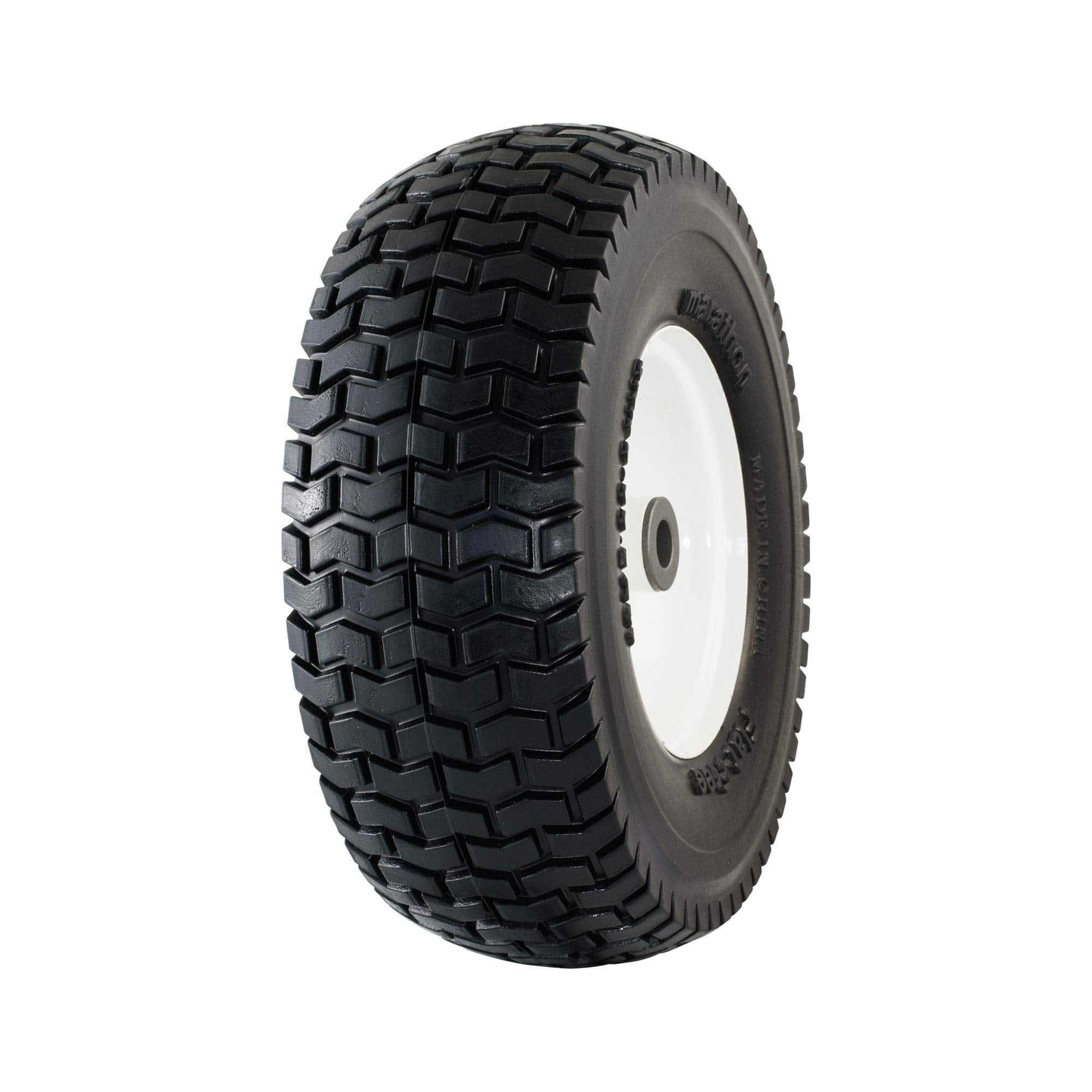 Marathon 30326 Flat Free Lawn Mower Tire on Rim with Bushing 13x5.00-6