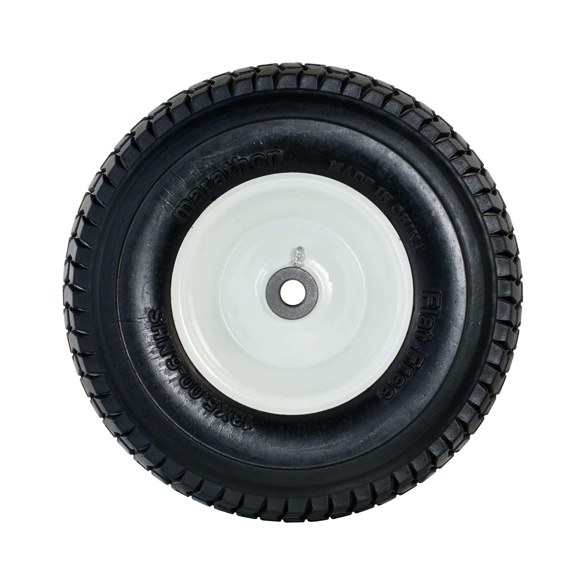 Marathon 30326 Flat Free Lawn Mower Tire on Rim with Bushing 13x5.00-6