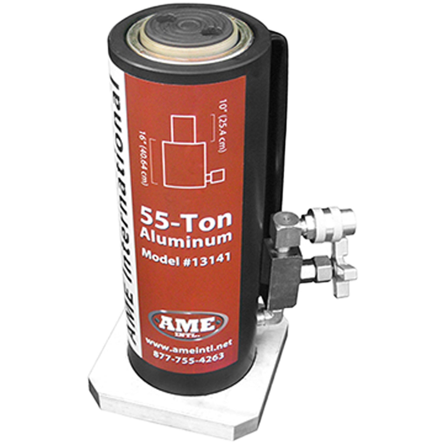 AME 13141 Aluminum Jack (55 Ton 10" Stroke with Saddle and Base/Blackjack)