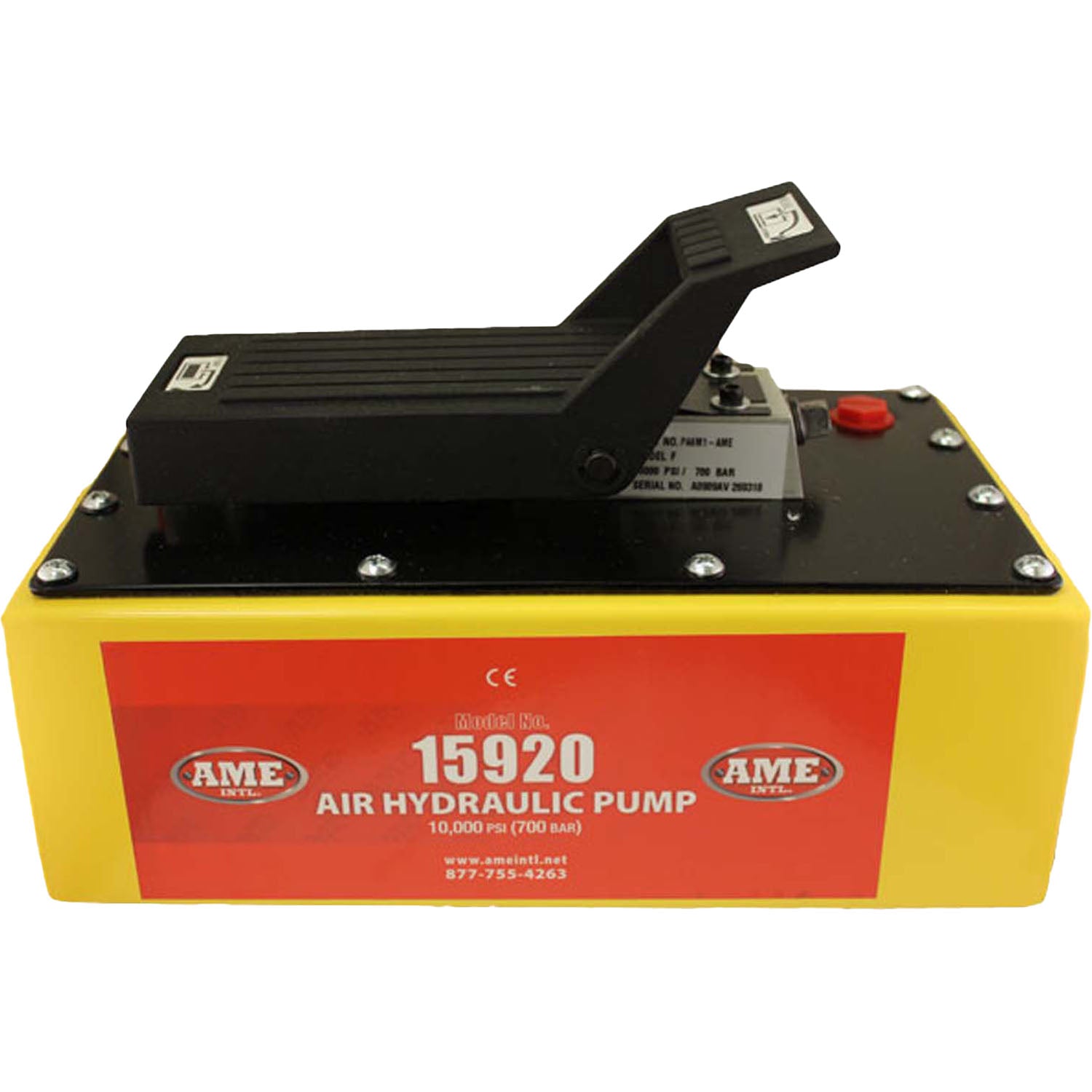 AME 15930C 5 Quart Air Hydraulic Pump with Hydraulic Hose and Metal Reservoir