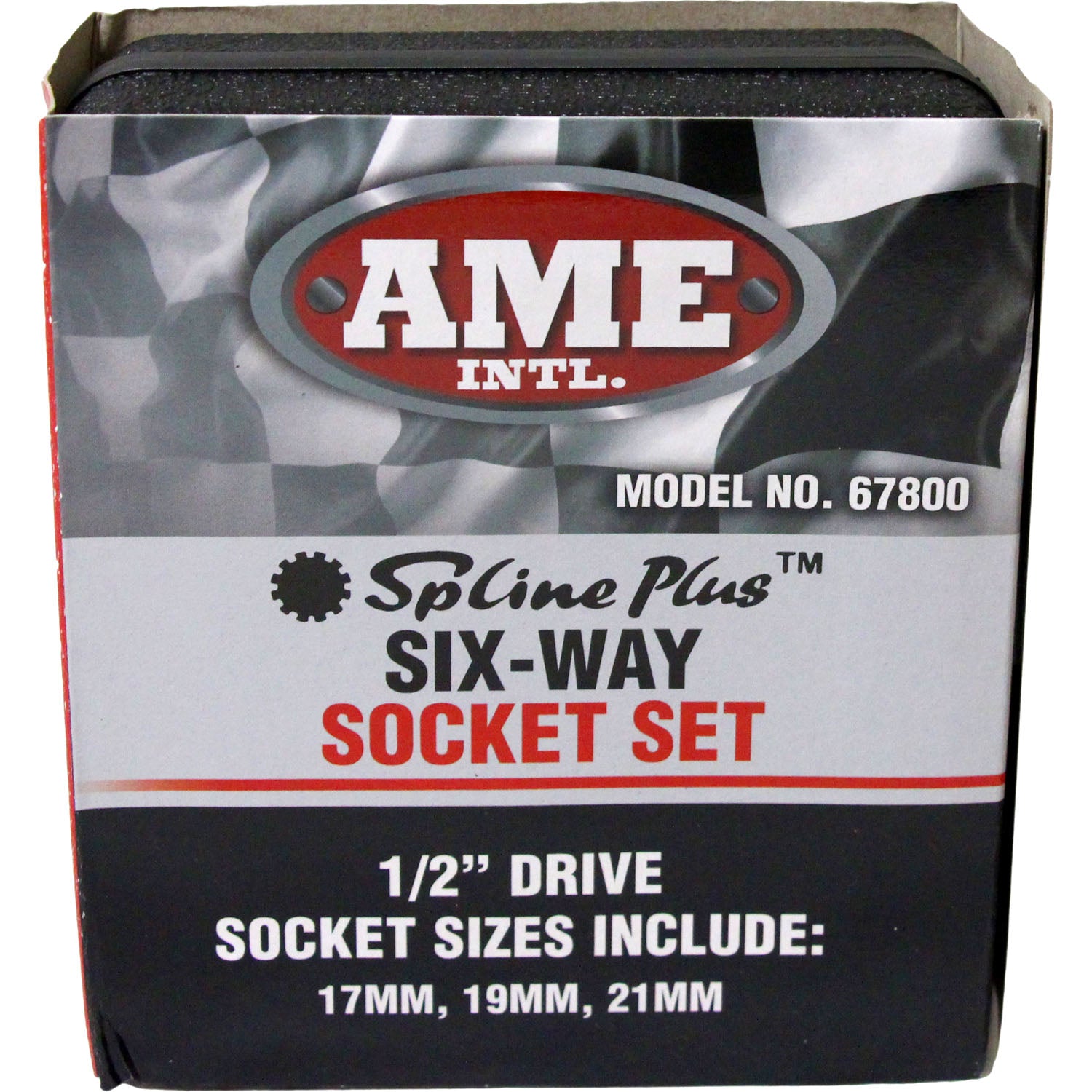 AME International 67800 Spline Plus Six-Way 1/2" Drive Socket Set - 3 Piece