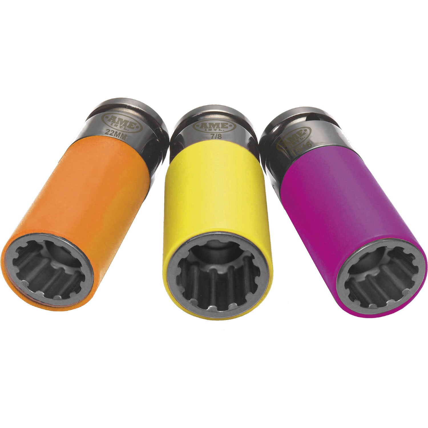 AME International 68025 Spline Plus Six-Way 1/2" Drive Socket Set - 3 Piece