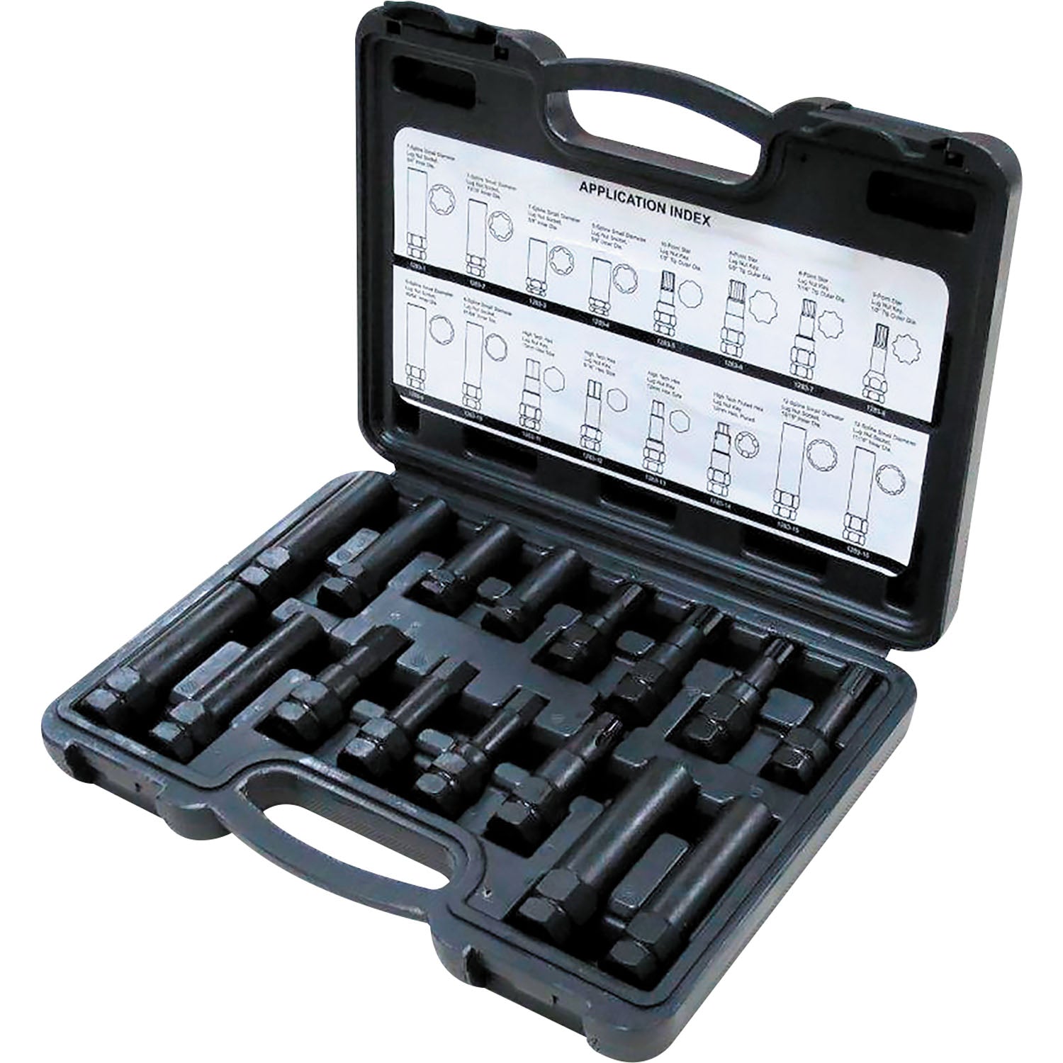 01283 16pc Double Head Locking Lug Nut Master Key Set with Case