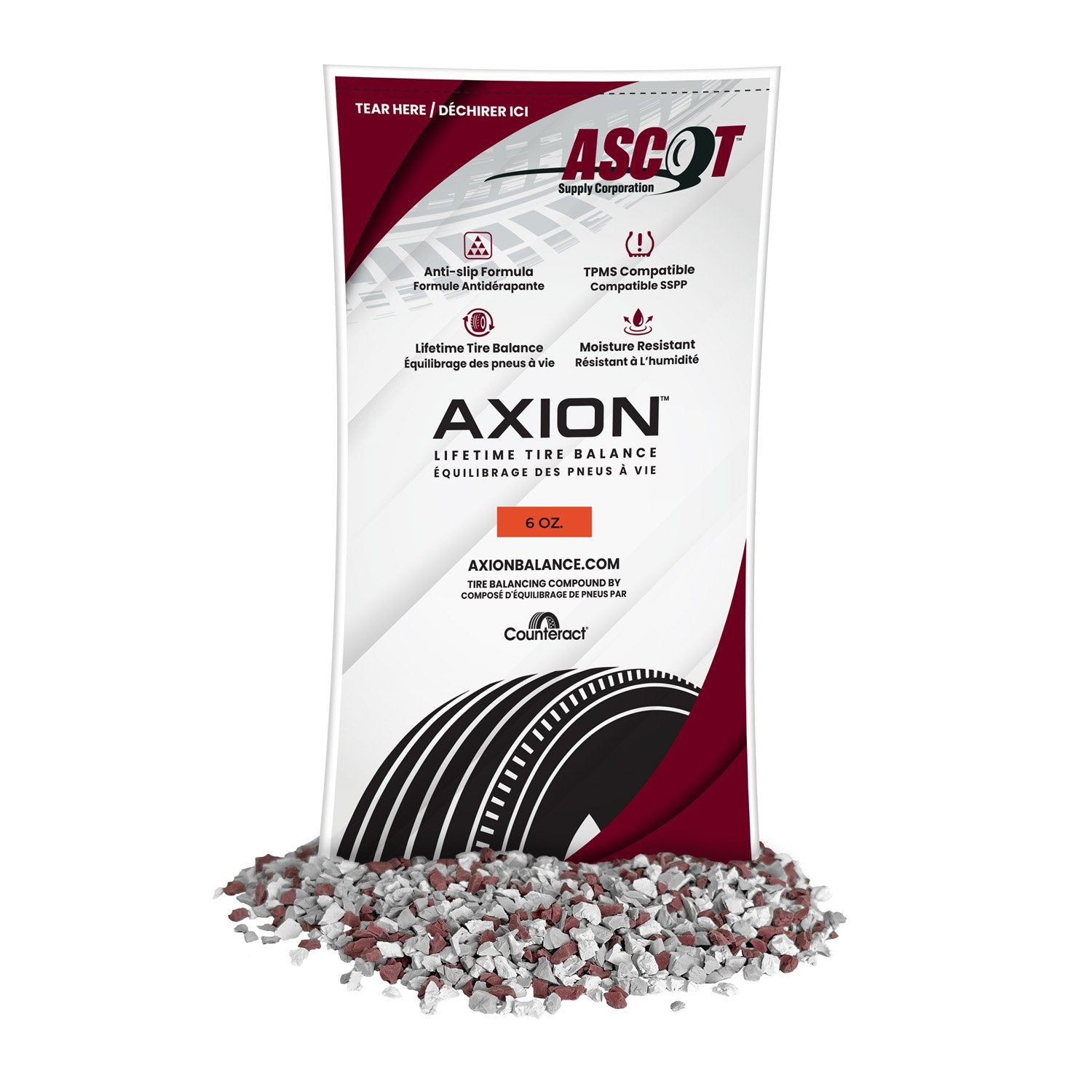 Ascot Axion Tire Balancing Compound - 6oz / 170g (1 Bag)