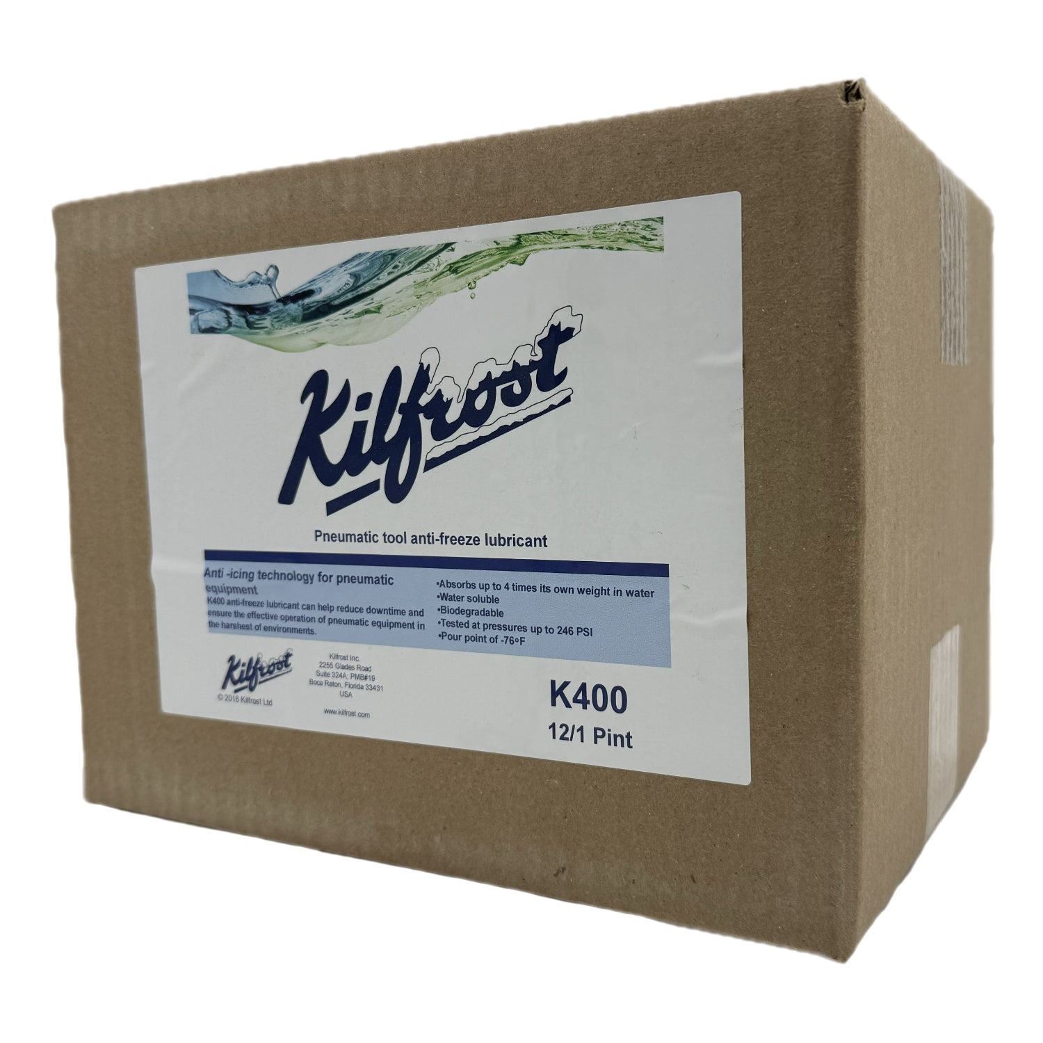 Kilfrost K400 Pneumatic Anti-Freeze Air Line and Tool Lube 1 Pint Pack of 12