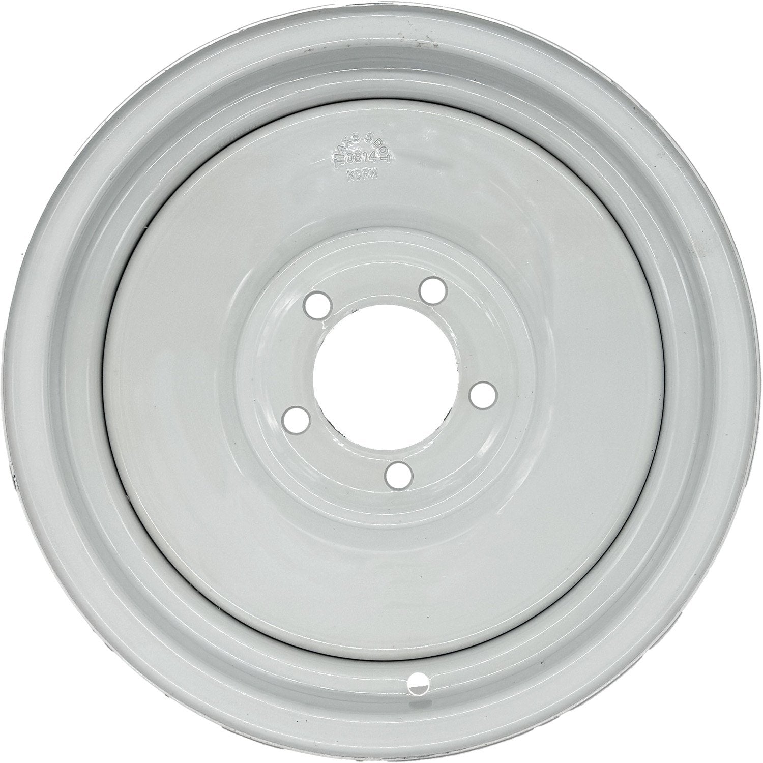 14x5.5 5 on 4.5 Solid Steel Trailer Wheel - White