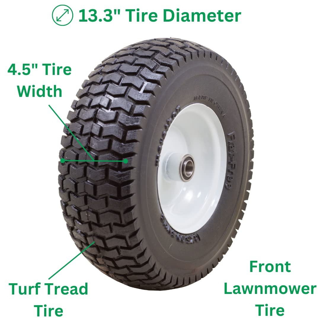 Marathon 30326 Flat Free Lawn Mower Tire on Rim with Bushing 13x5.00-6