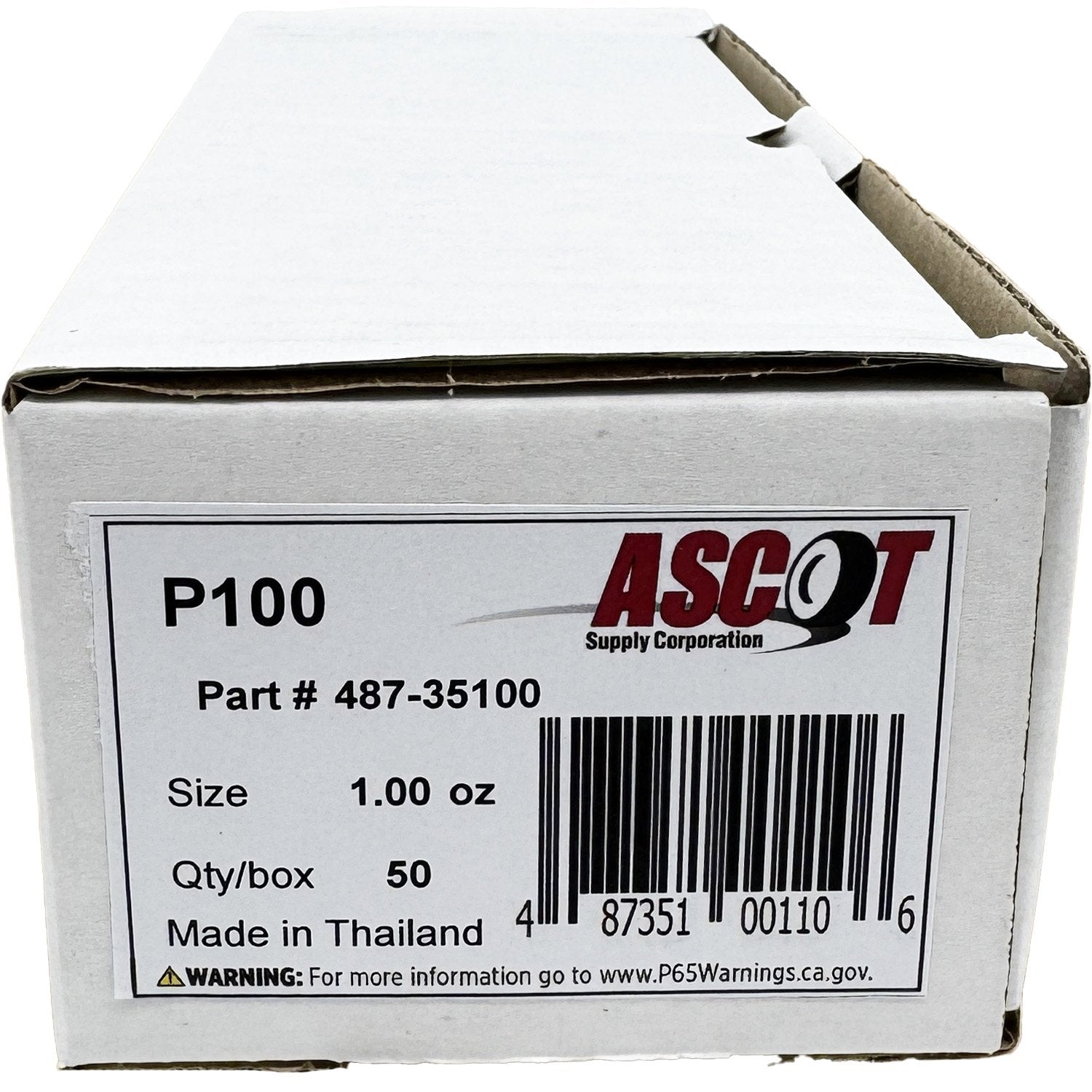 Ascot P Style Uncoated Lead Clip-On Wheel Weight 1.00oz - Box of 50