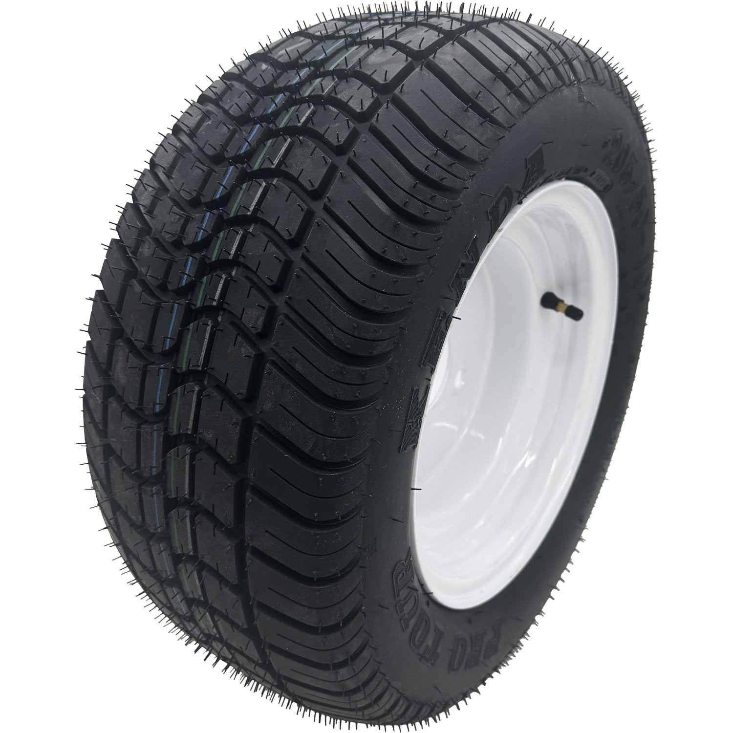 Golf Cart Tire & Wheel Assembly 205/50R10 4 Ply Kenda Pro Tour Radial on 4 on 4 White Wheel