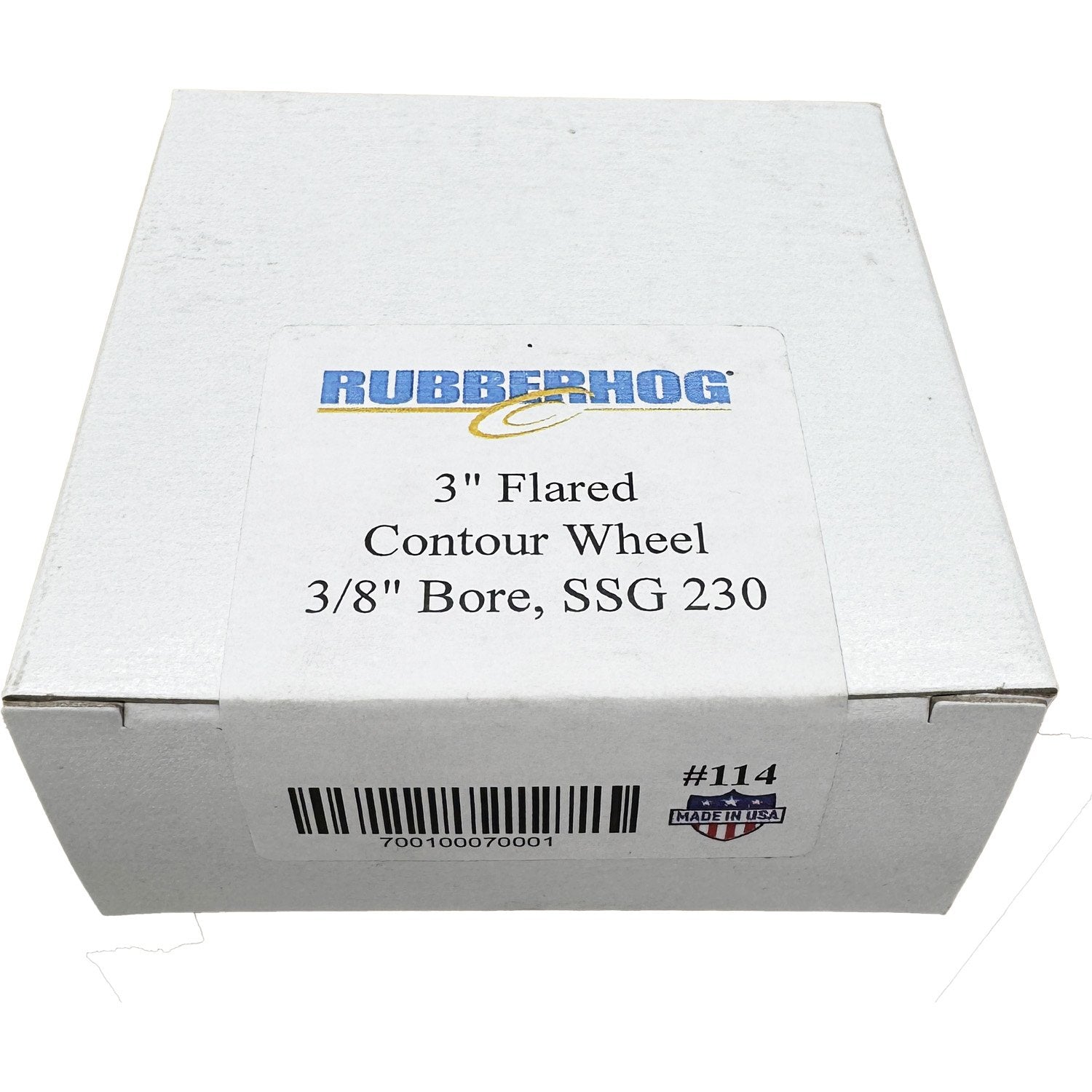 Rubberhog 3" x 1-1/4" Flared Contour Buffing Wheel 230 SSG 3/8" Arbor Hole