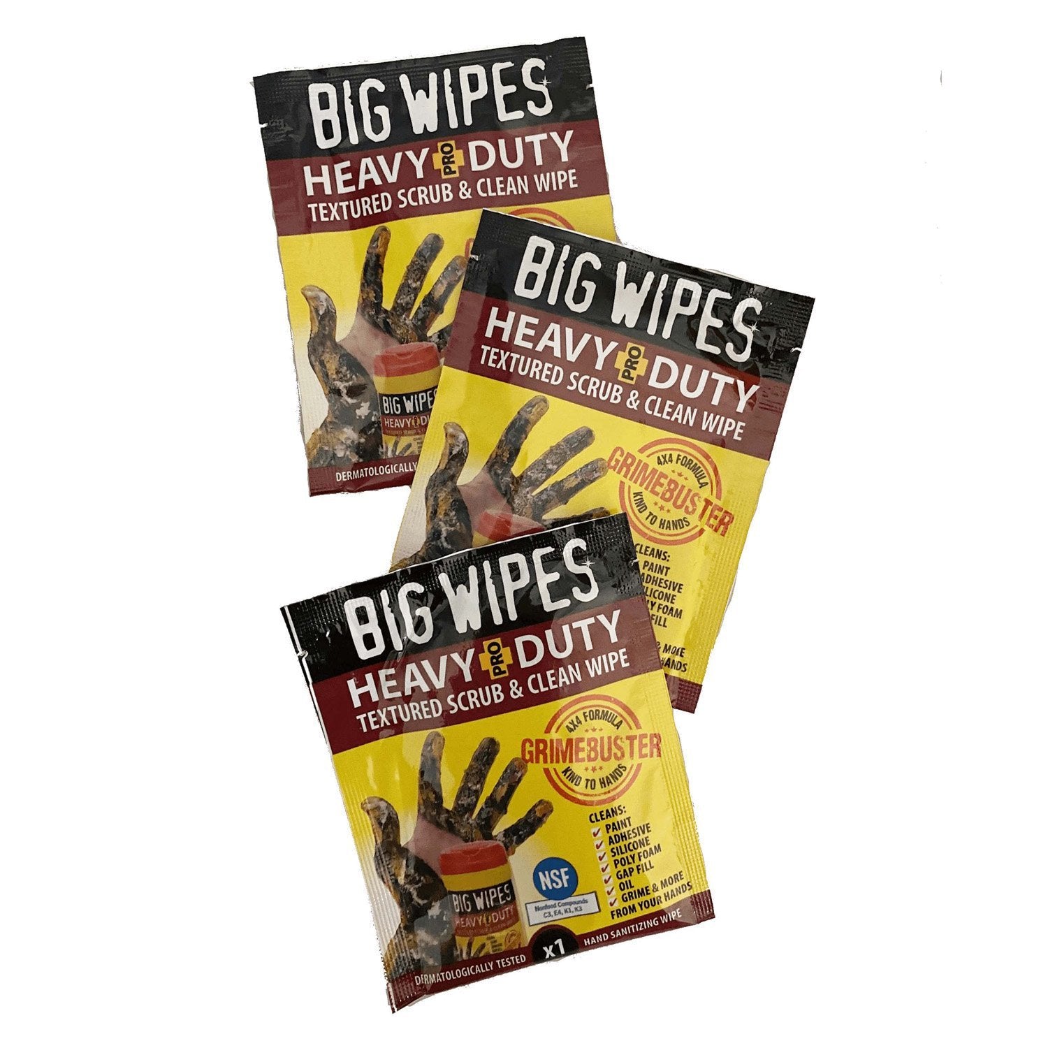 Big Wipes Heavy Duty Pro+ Scrub and Clean Wipes Singles - Bag of 25