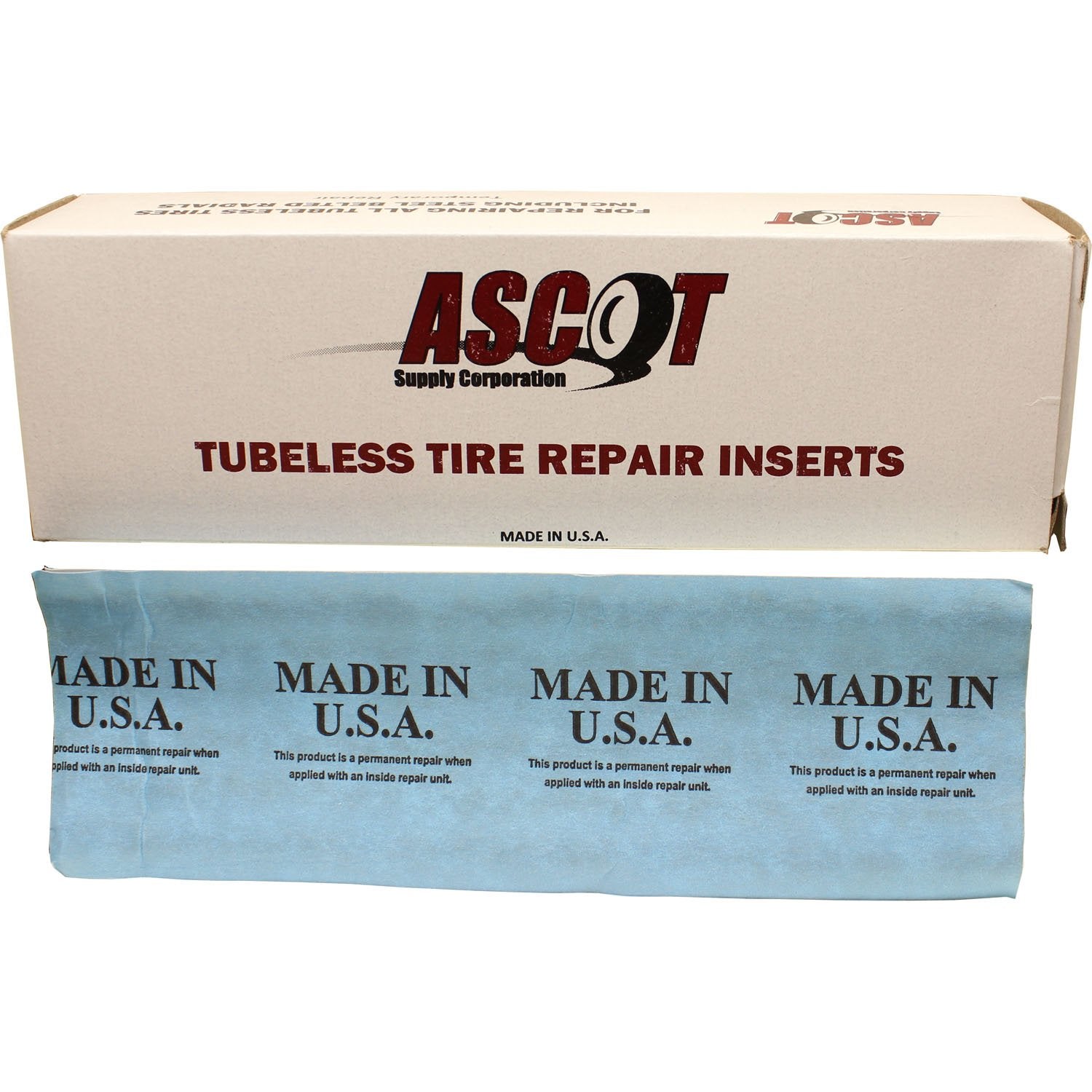 Ascot 8" Brown Tubeless Tire Repair Inserts Box of 30