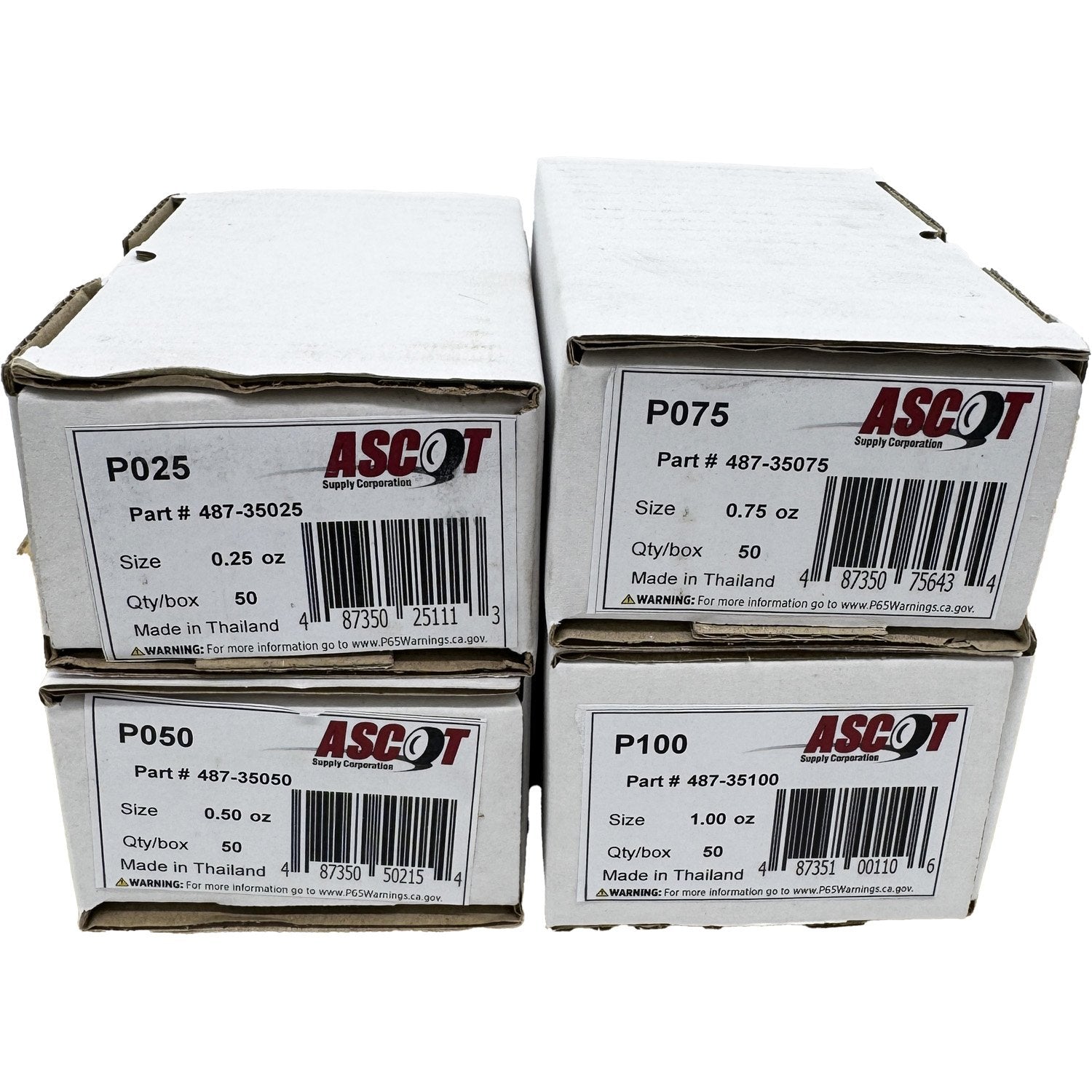 Ascot P Style Uncoated Lead Clip-On Wheel Weight Bundle .25oz-1.00oz (4 Items)