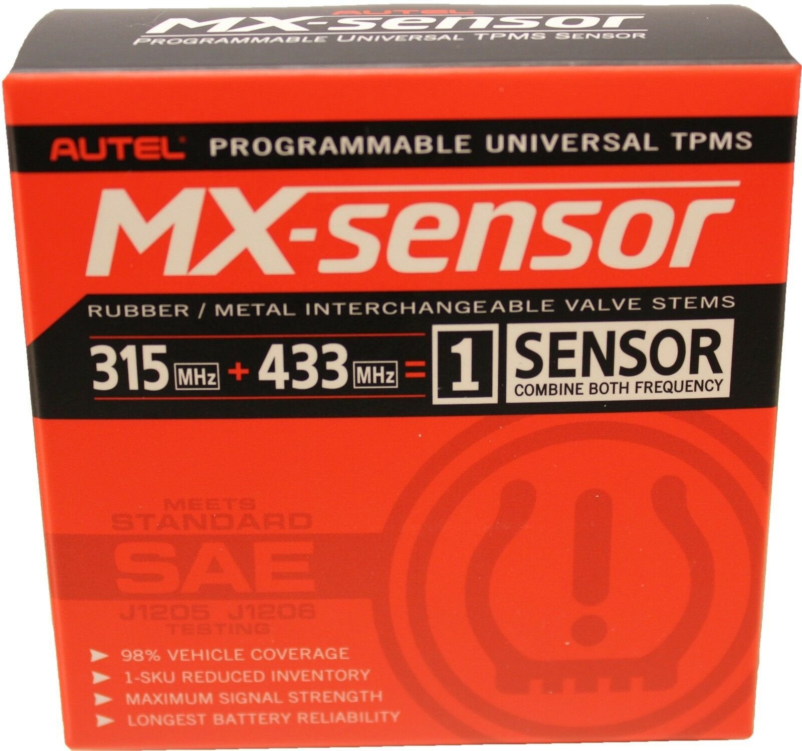 Autel MX-Sensor 315MHz and 433MHz TPMS Universal Programmable Sensor Metal Valve