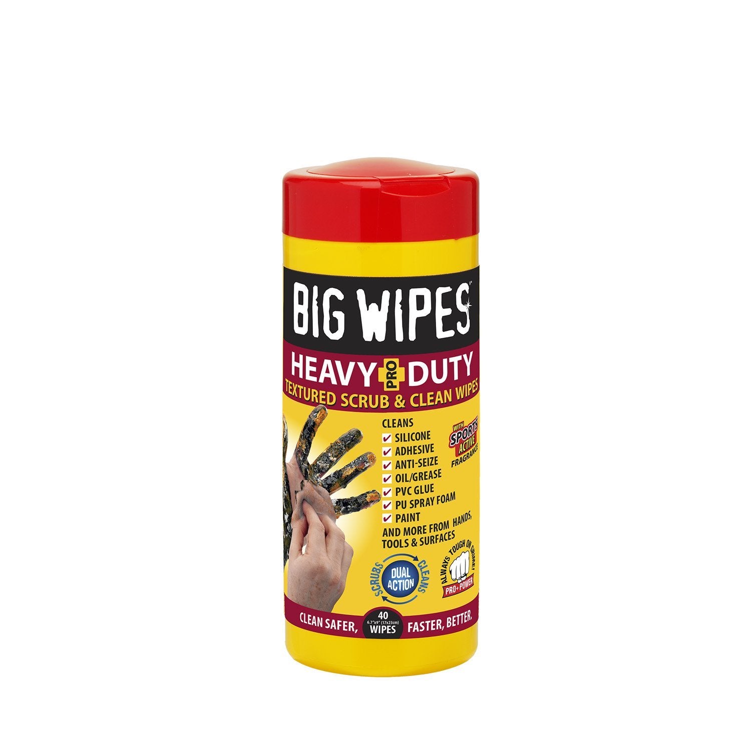 Big Wipes Heavy Duty Pro+ Scrub and Clean Wipes - 40 Wipes