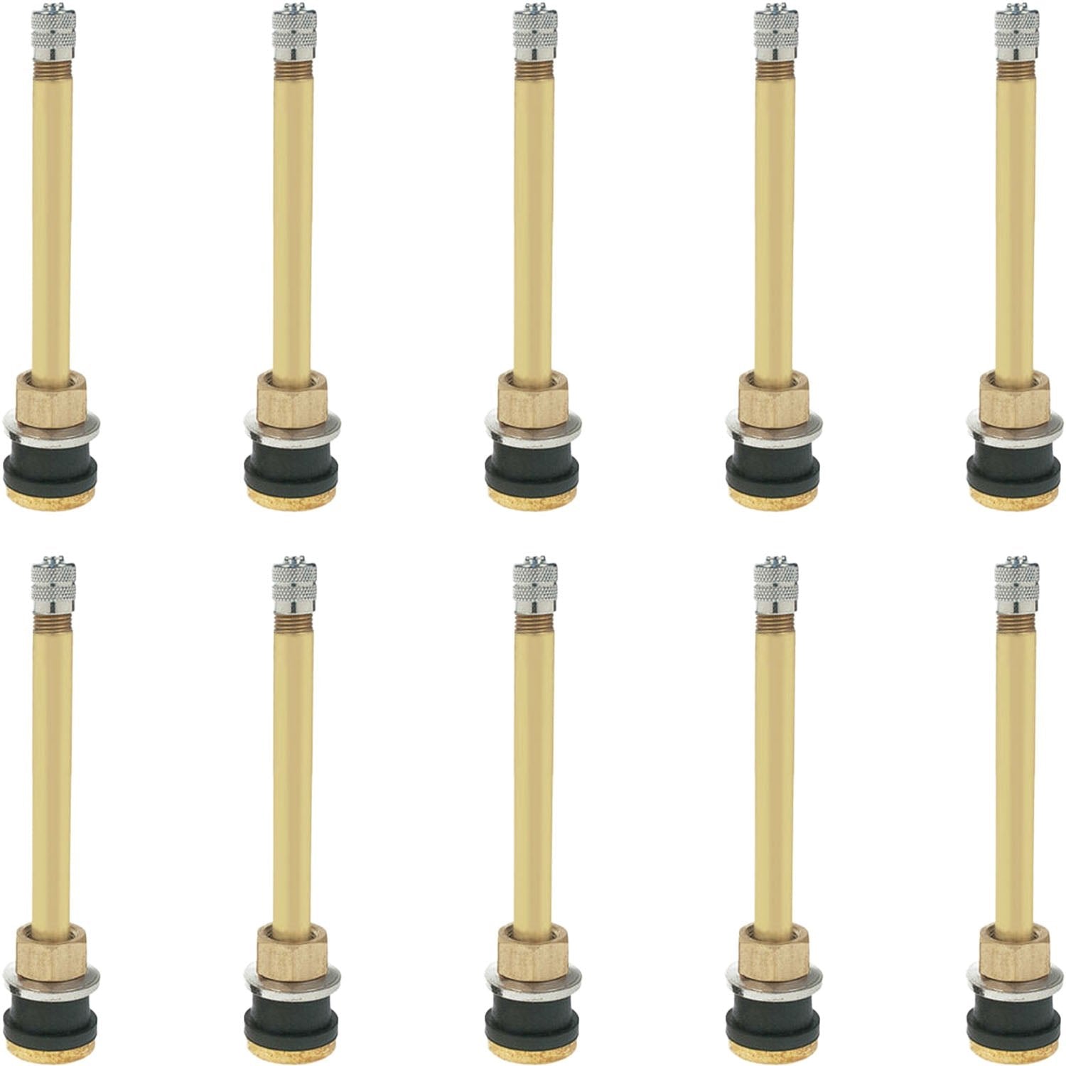 TR572 3-3/4" Brass Clamp-in Tubeless Tire Truck Valve Stem Pack of 10