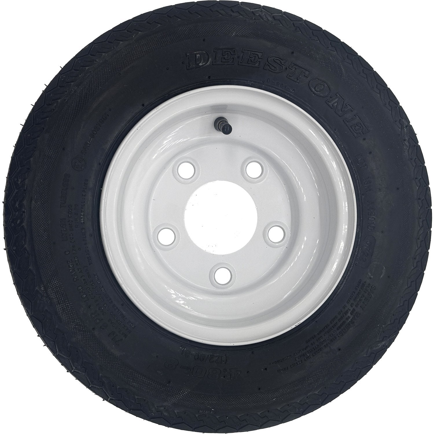 Deestone D901 4.80-8 LRC 6 Ply Trailer Tire on a 5 on 4.5 Steel Wheel