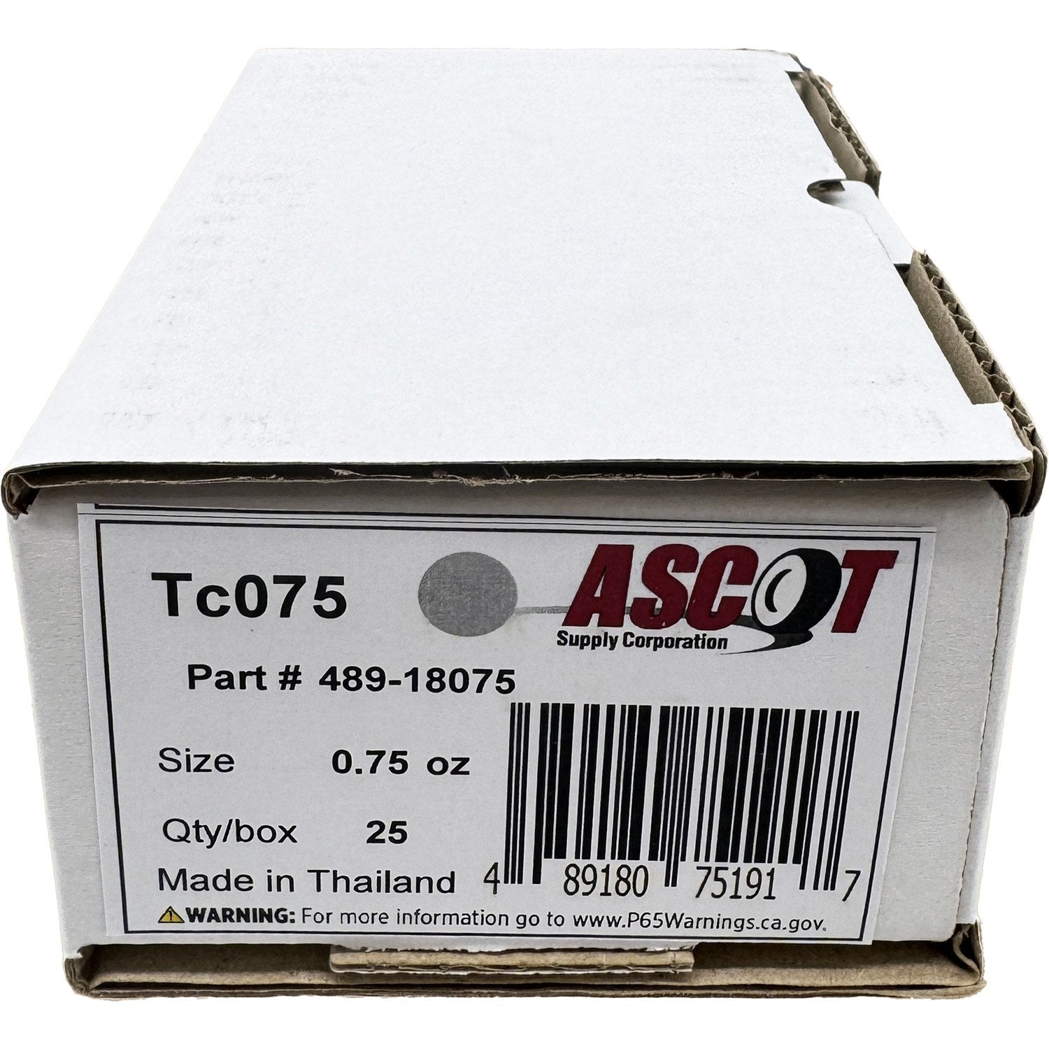 Ascot T Style Coated Lead Clip-On Wheel Weight .75oz - Box of 25