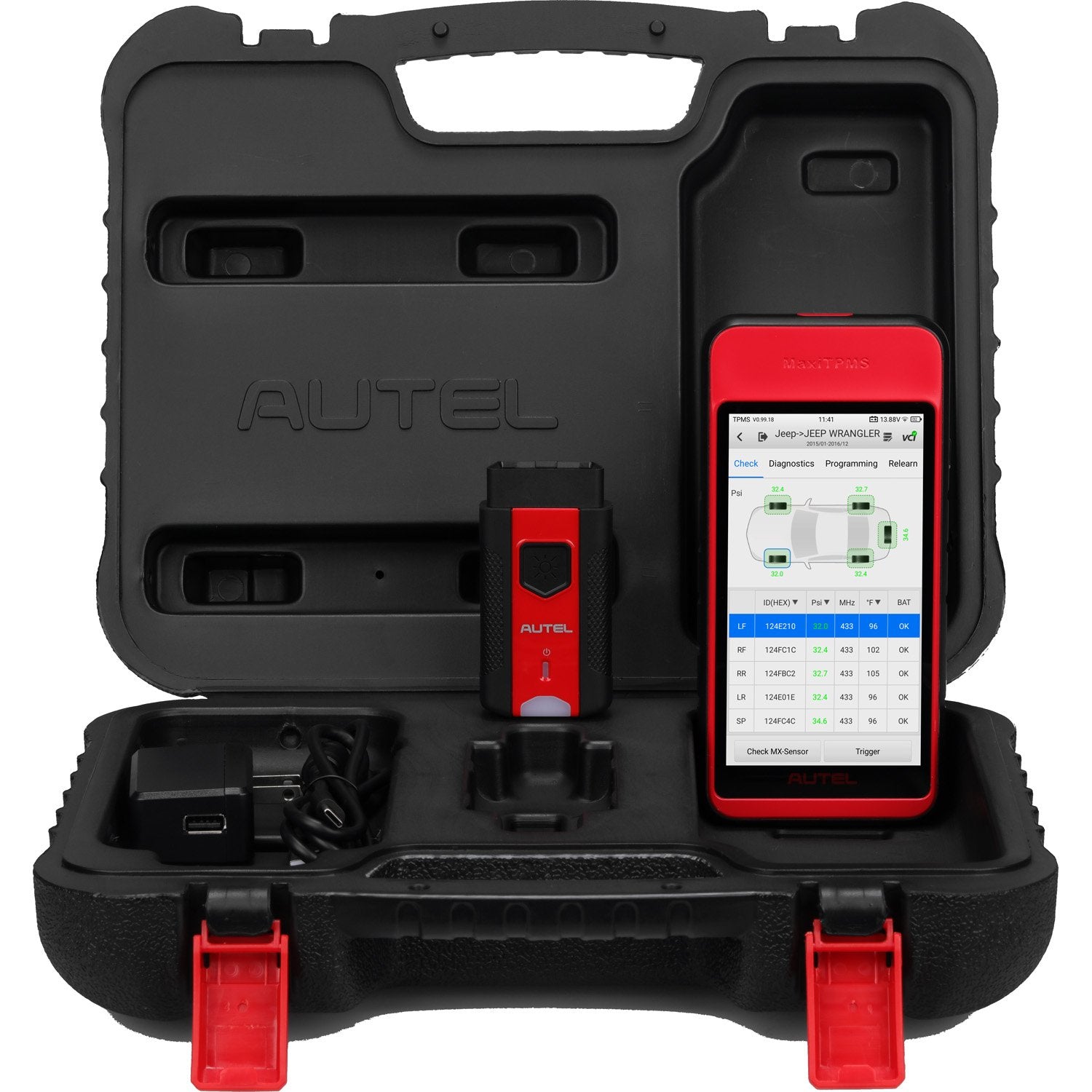 Autel ITS600 Maxi TPMS Diagnostic Tool and 8 MX1 Rubber Stem Sensors