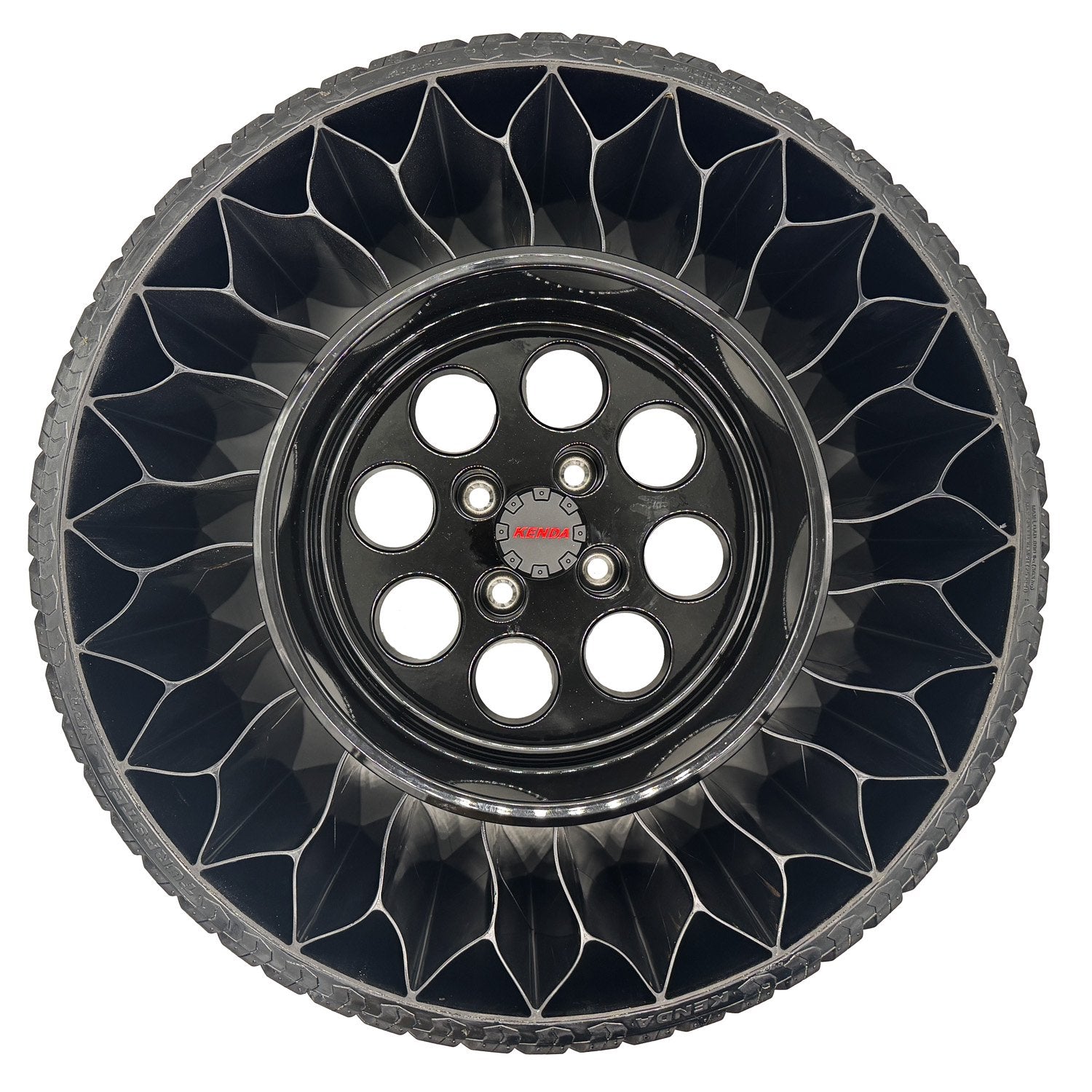 Kenda NPT TurfSteel 24x12.00-12 Mounted on 4 on 4" Black Mod Wheel