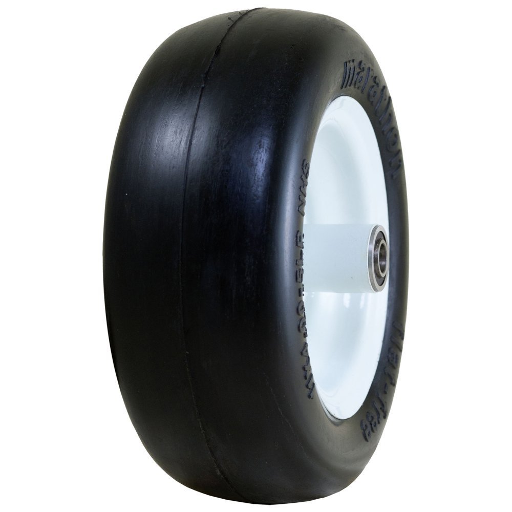 Marathon 01410P Flat Free Smooth Lawn and Garden Tire on Rim 11x4.00-5