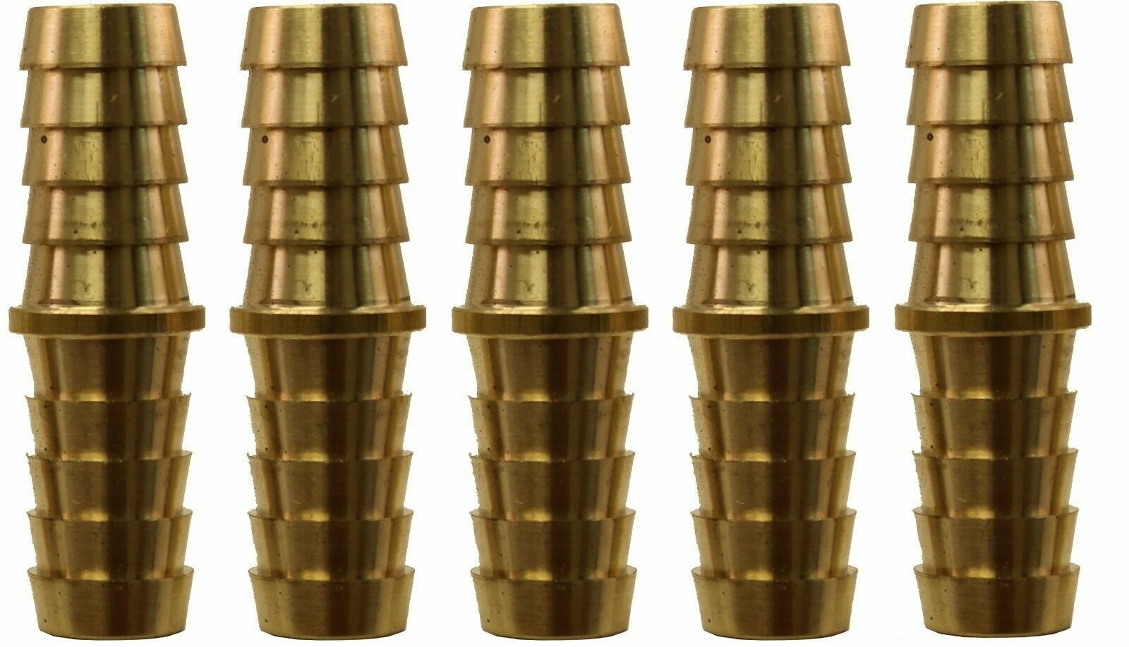 1/2" Hose Barb x 1/2" Hose Barb Brass Hose Splicer Pack of 5