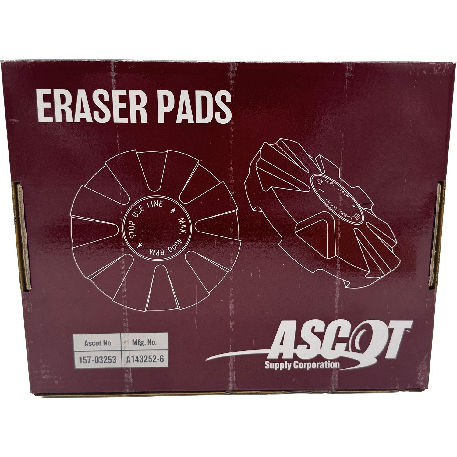 Ascot Replacement Eraser Pad for the A14352 Adhesive Removal Tool Pack of 6