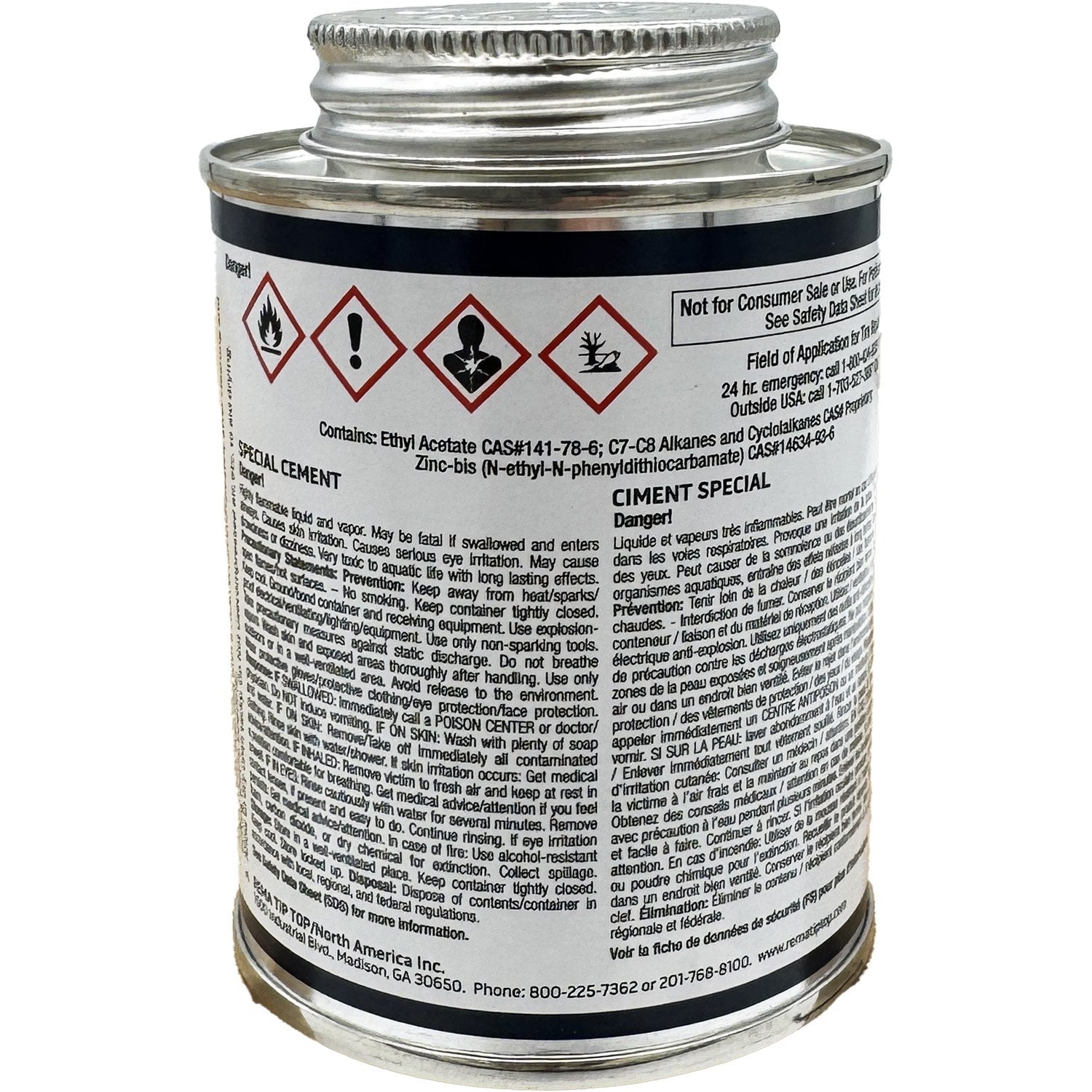 REMA TIP TOP BL-8F Special Blue Cement Can with Brush Top 8oz Pack of 2