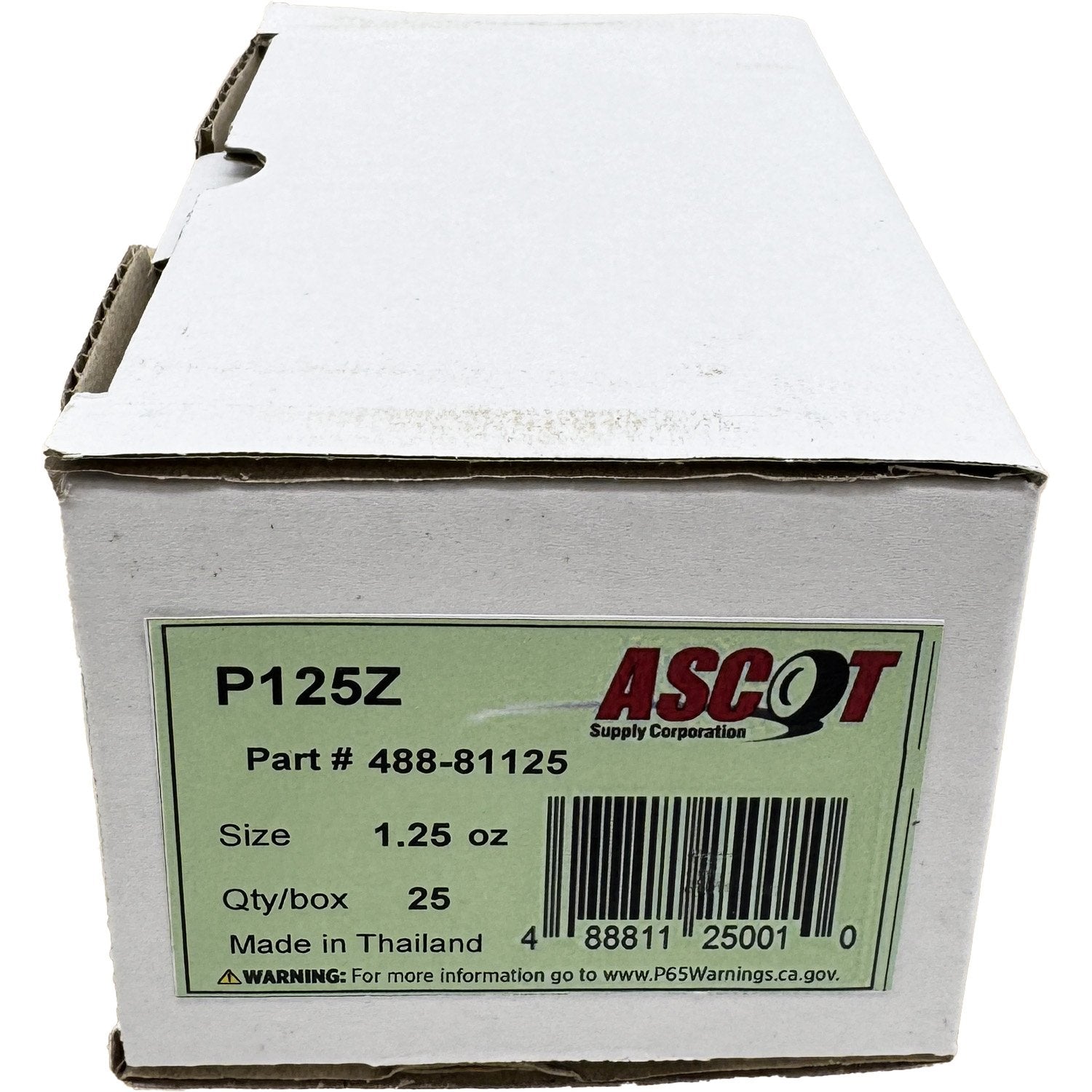 Ascot P Style Coated Zinc Clip-On Wheel Weight 1.25oz - Box of 25