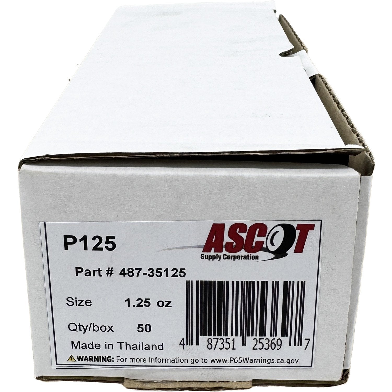 Ascot P Style Uncoated Lead Clip-On Wheel Weight 1.25oz - Box of 50