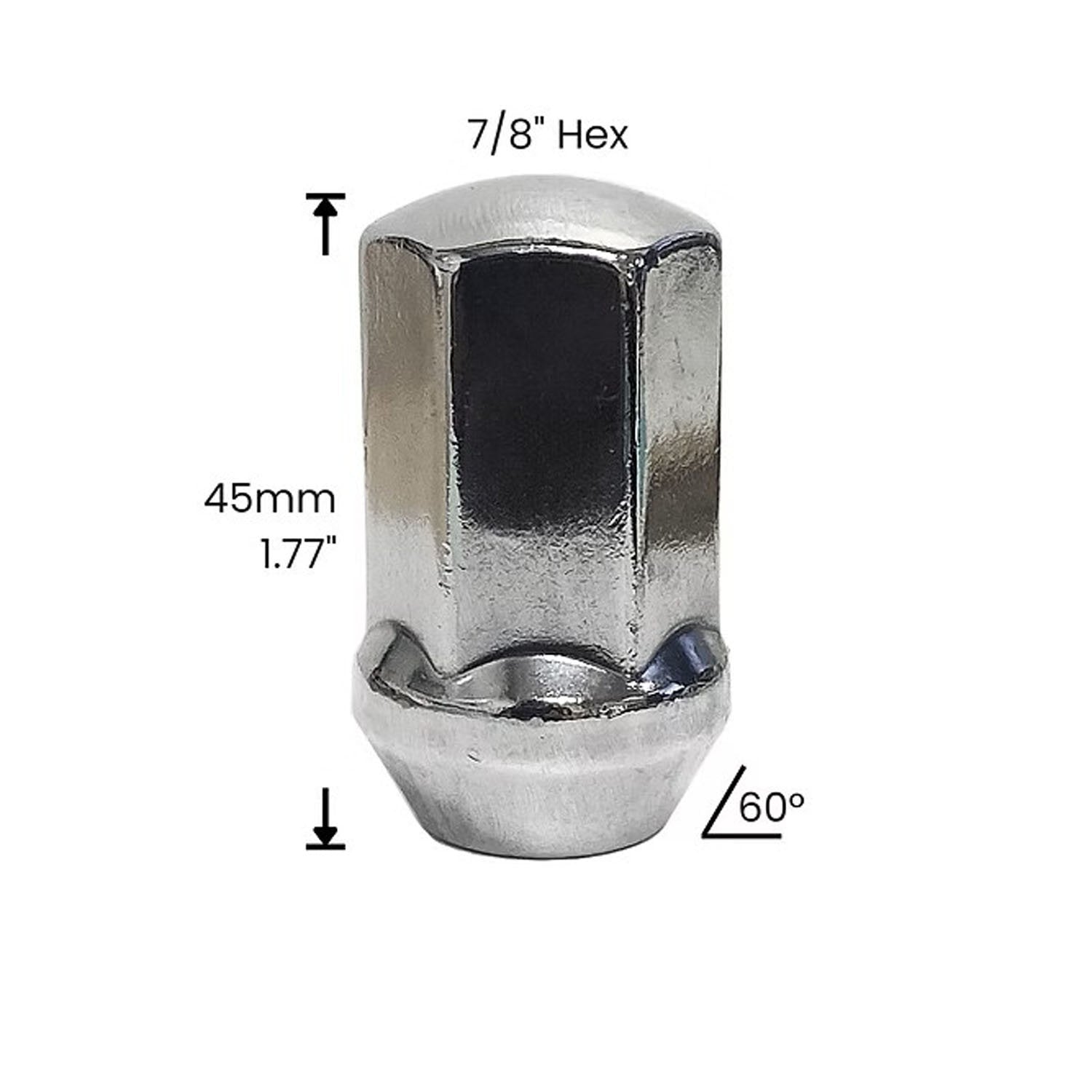 Premium Service M14x1.50 Duplex Bulge Acorn 7/8" Hex Wheel Lug Nut Pack of 20