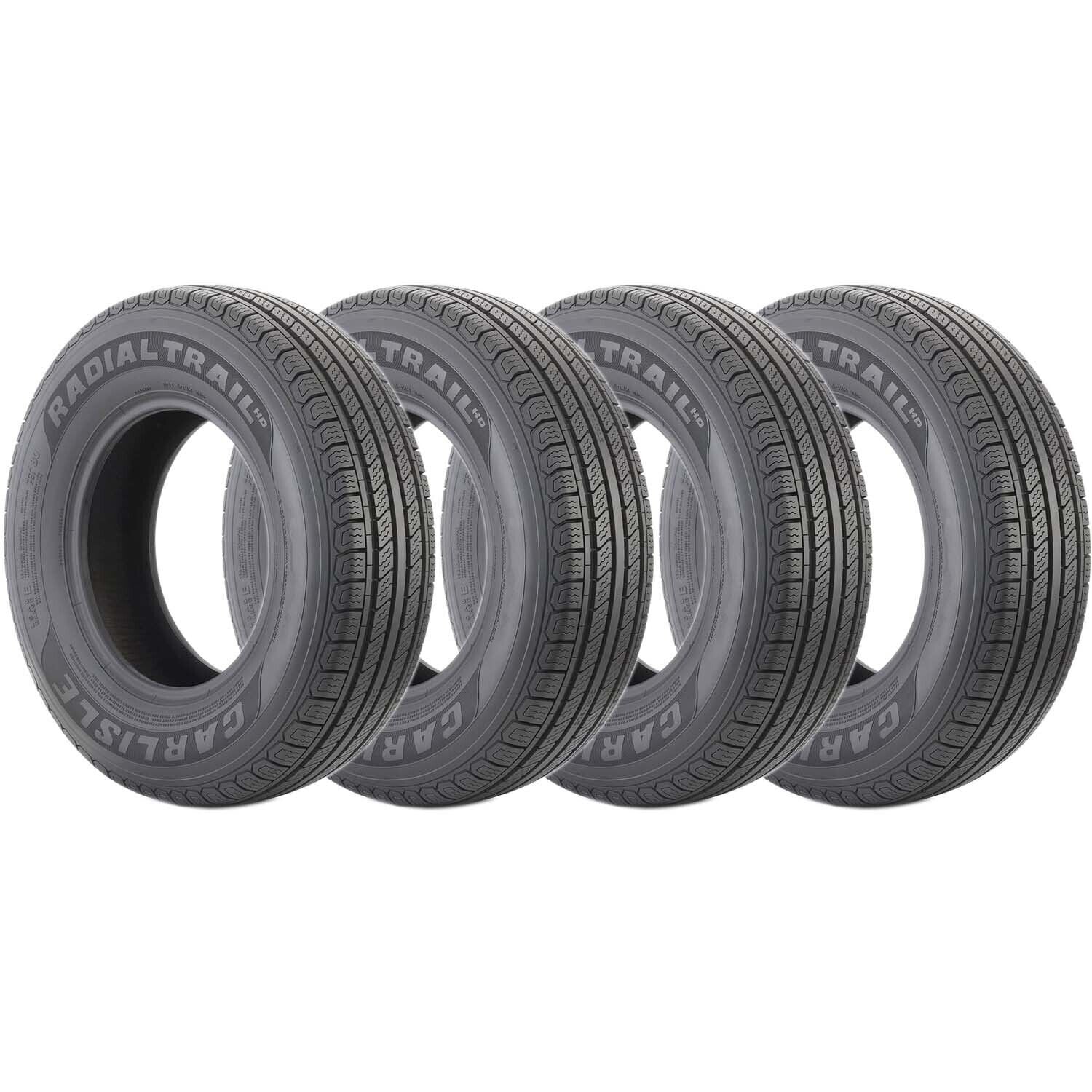 Carlisle Radial Trail HD Trailer Tire LRF 12ply ST235/85R16 Pack of 4