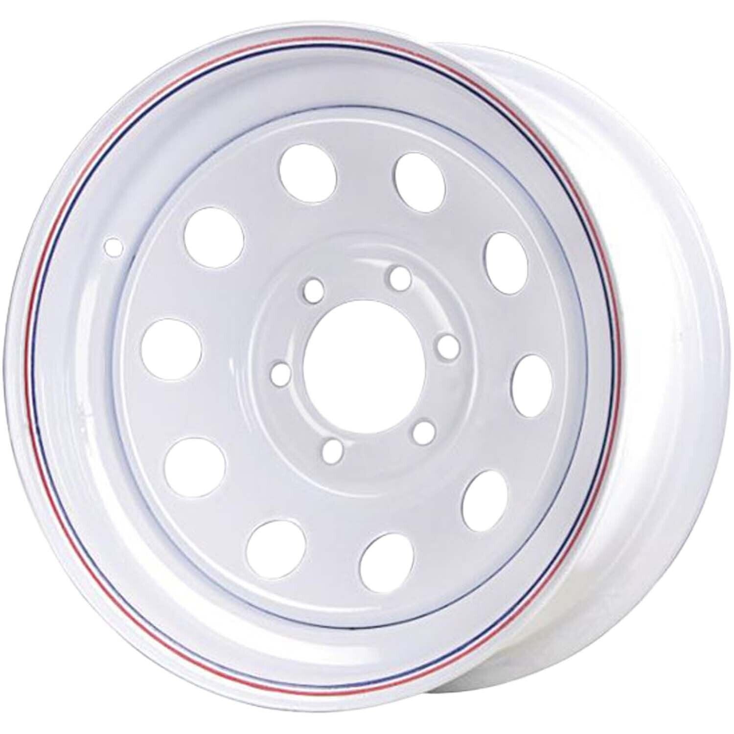 Carlisle 15x6 6 on 5.5 Modular Steel Wheel - White with Pin Stripes