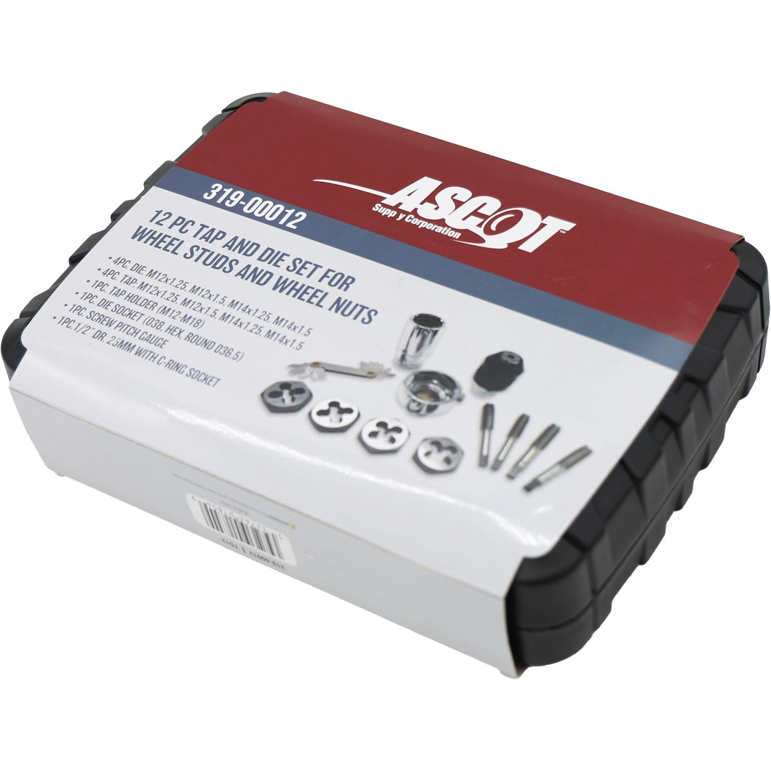 Ascot 12 Piece Tap and Die Set for Studs and Nuts