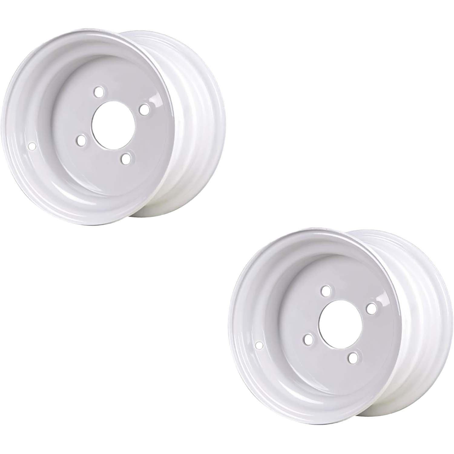 8x7 4 on 4 Steel Trailer Wheel - White Pack of 2