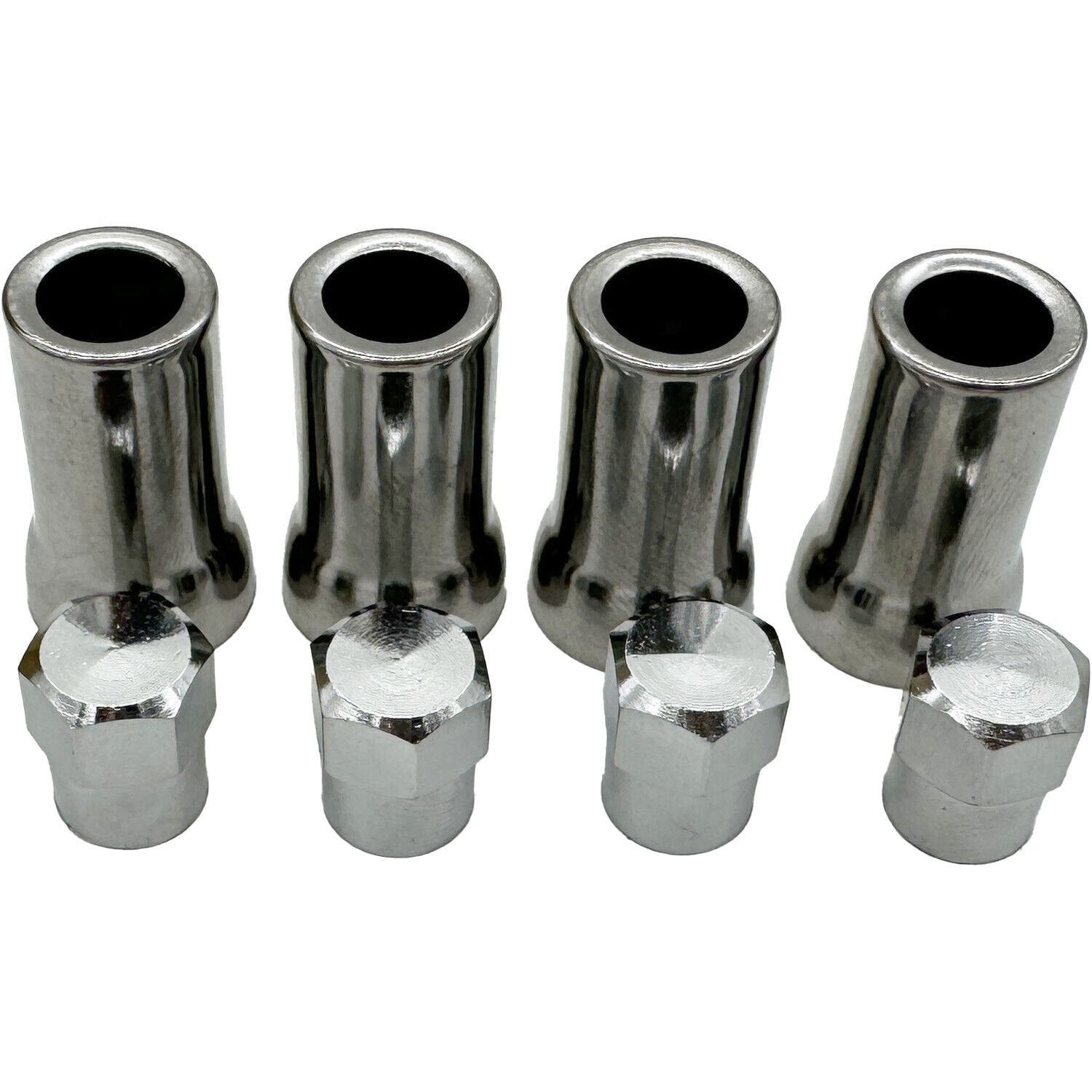 Dill 950-SC-4 Quality TPMS Tire Valve Stem Chrome Sleeve and Cap 4 Pack