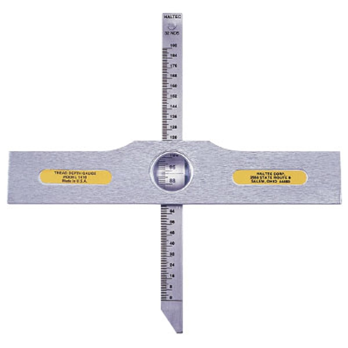 Haltec N-1410 Tread Depth Gauge, Aluminum, 7 in. L