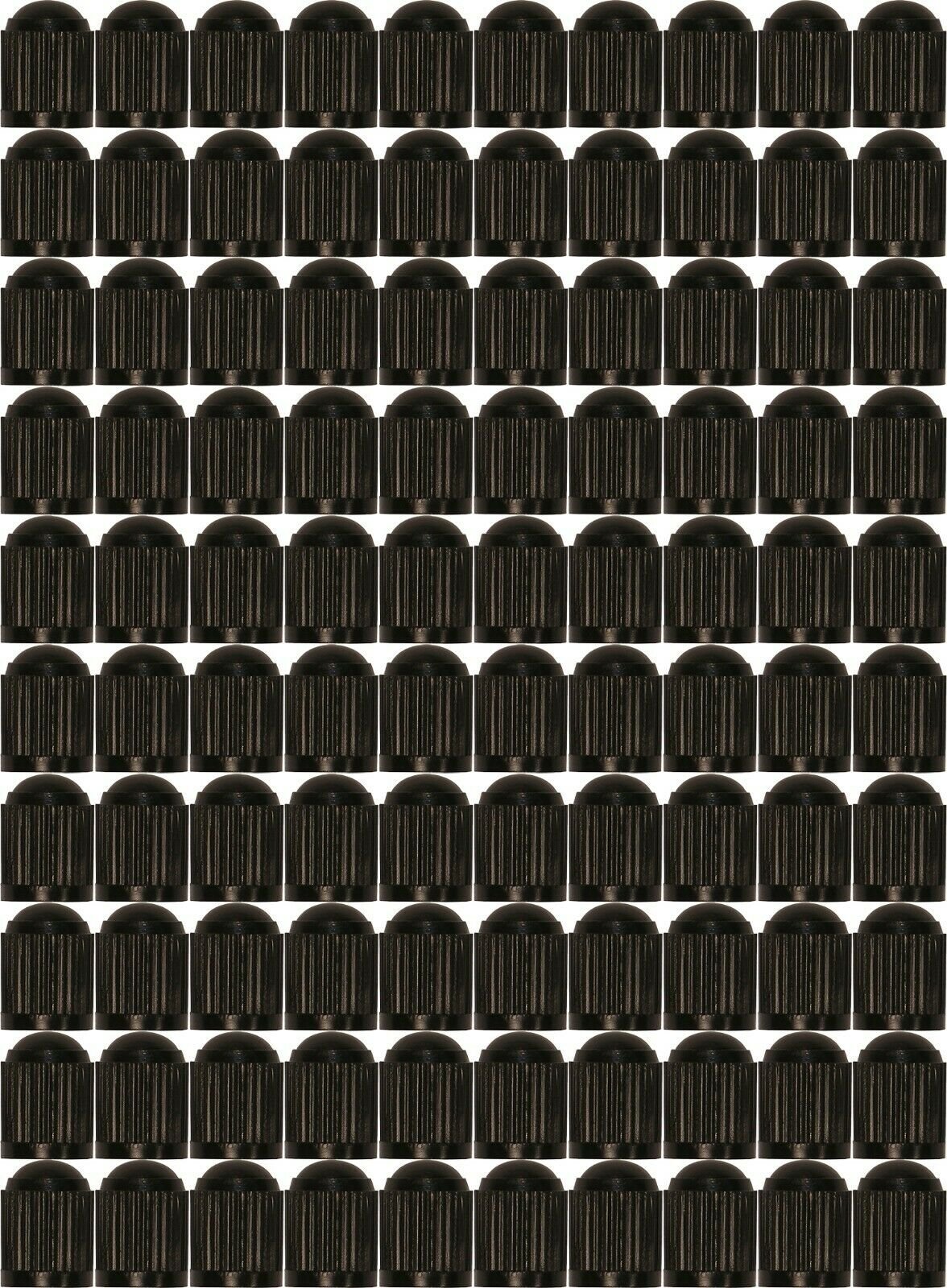 Plastic Valve Stem Cap Dome Style Black Pack of 100