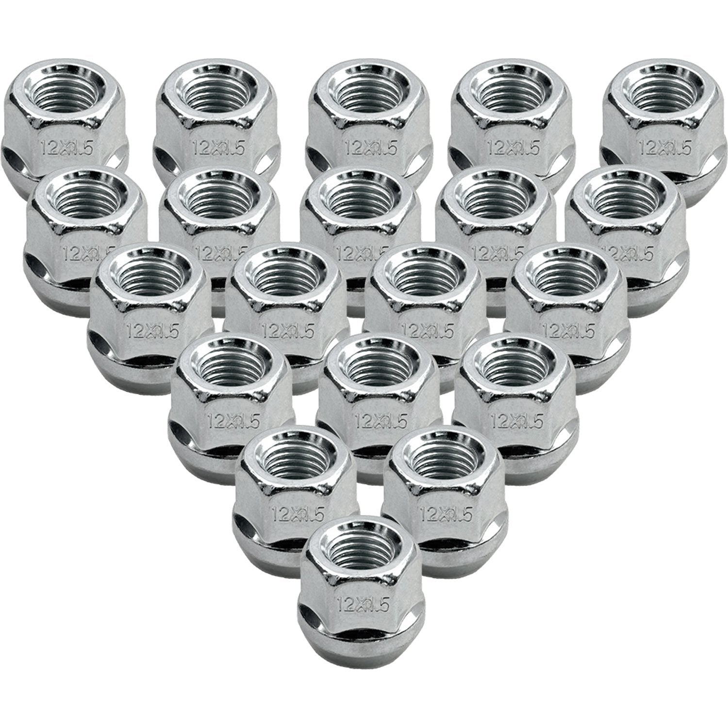 Premium Service M12x1.50 Open End Bulge Acorn Zinc Wheel Lug Nut 3/4" Hex Pack of 20