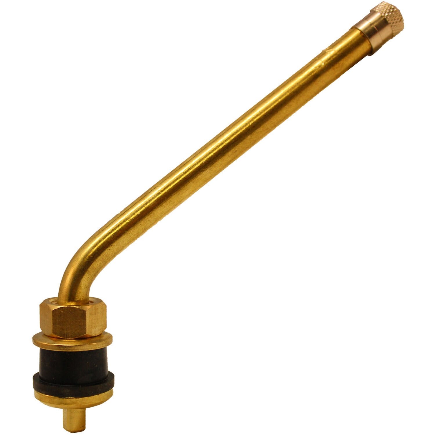 Haltec TV574K32 Brass TPMS 5" 45° Bend Valve Stem Parallel Key .625 Valve Hole