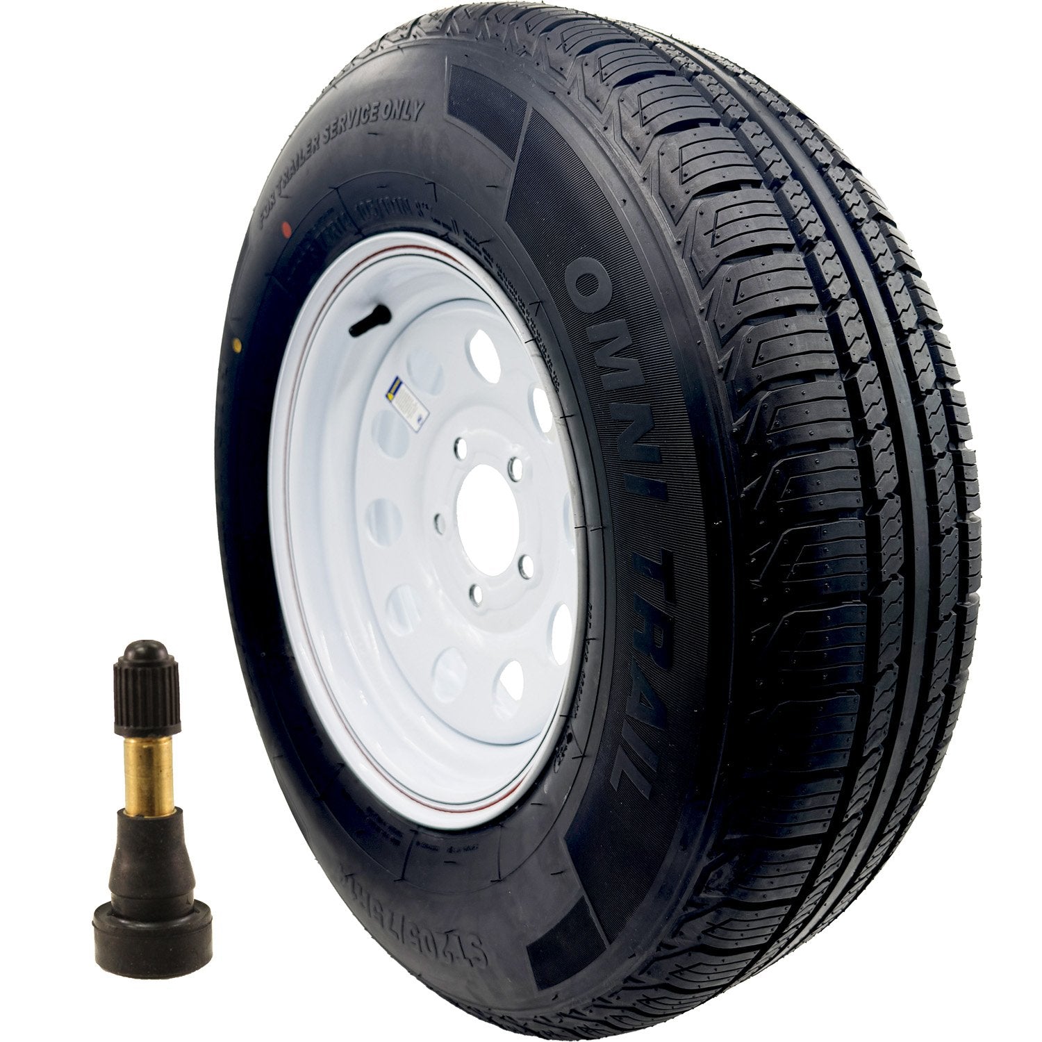 Omni Trail Capability STR 205/75R14 LRD 8 Ply Trailer Tire on a 5 on 4.5 Modular Wheel