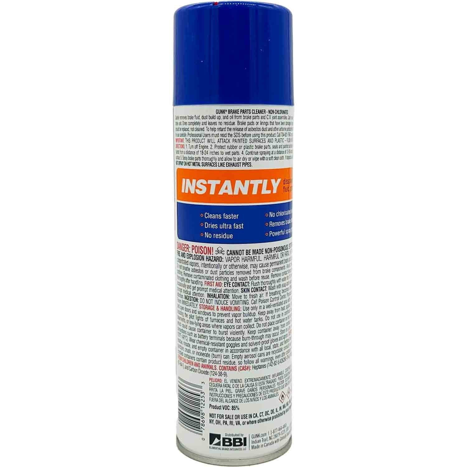 Gunk M705 Non-Chlorinated Brake Parts Cleaner - 14oz Pack of 12