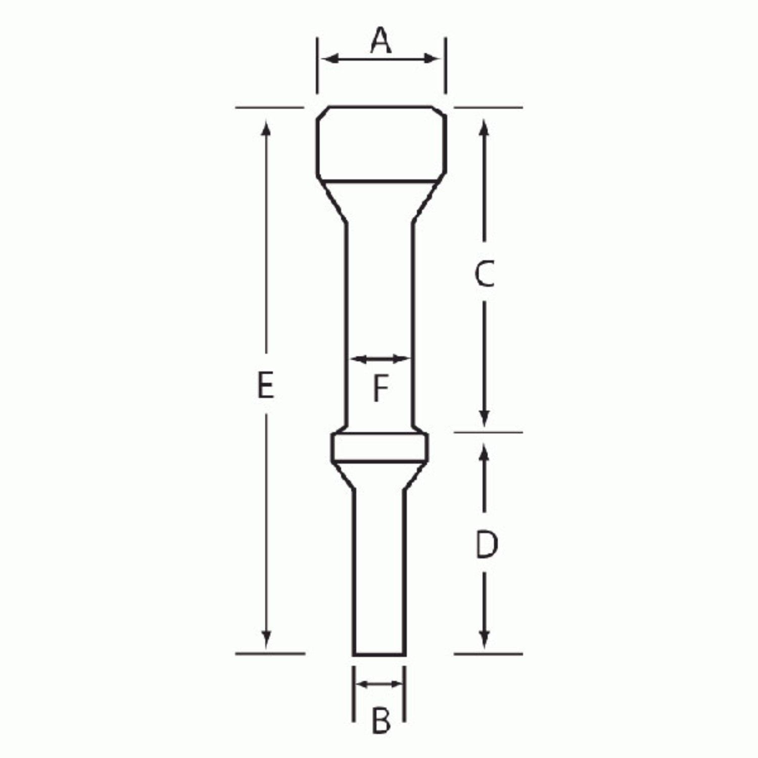 Grey Pneumatic CH817 1-1/4" Hammer 4" Long .498 Shank