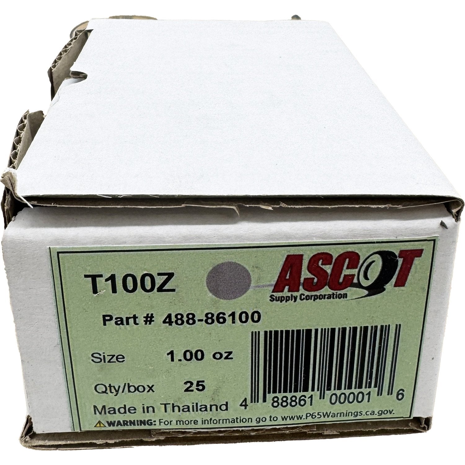 Ascot T Style Coated Zinc Clip-On Wheel Weight 1.00oz - Box of 25
