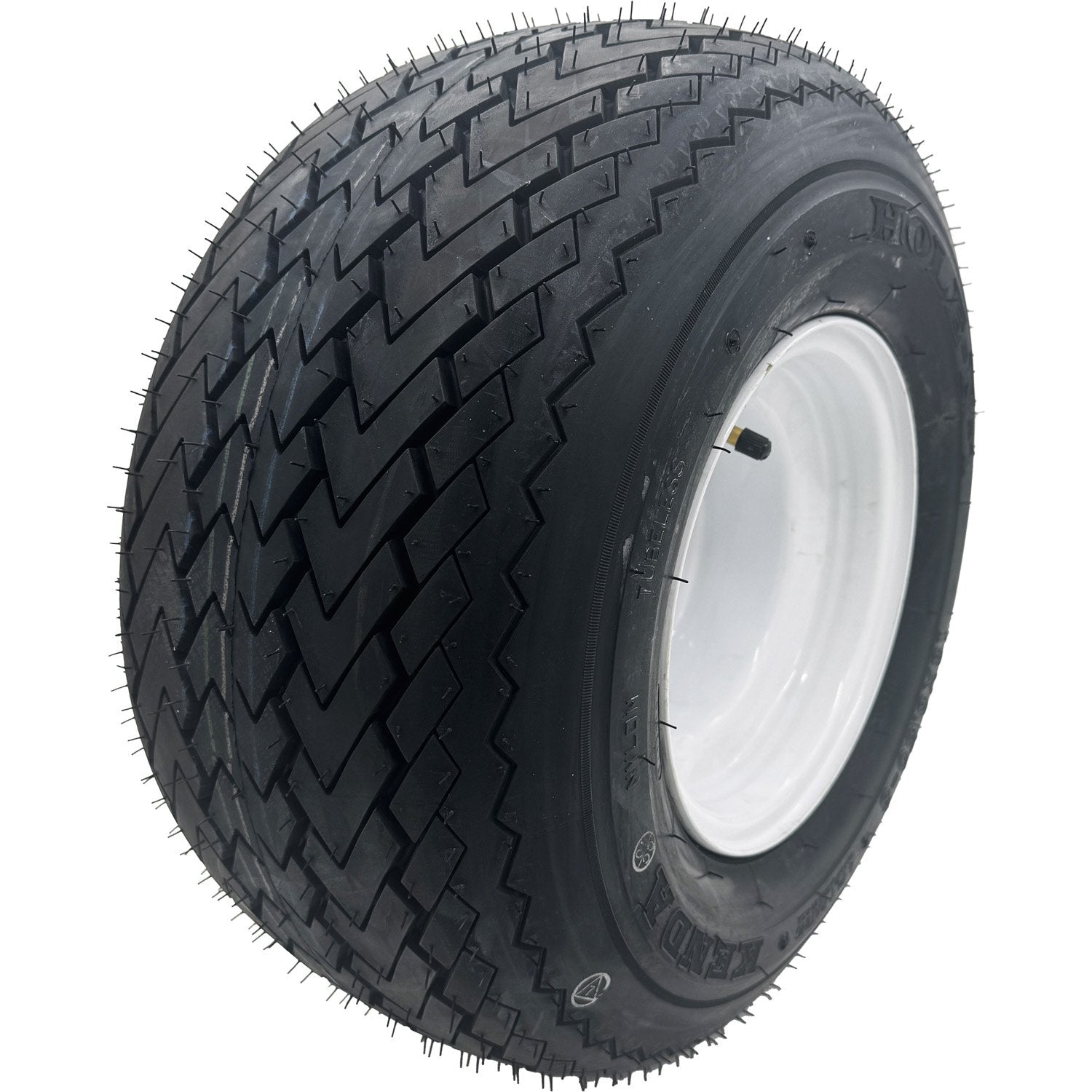 Golf Cart Tire & Wheel Assembly 18x8.50-8 4 Ply Kenda Hole-N-1 on 4 on 4 White Wheel