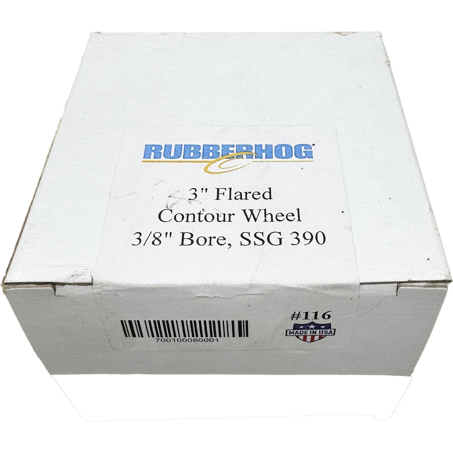 Rubberhog 3" x 1-1/4" Flared Contour Buffing Wheel 390 SSG 3/8" Arbor Hole