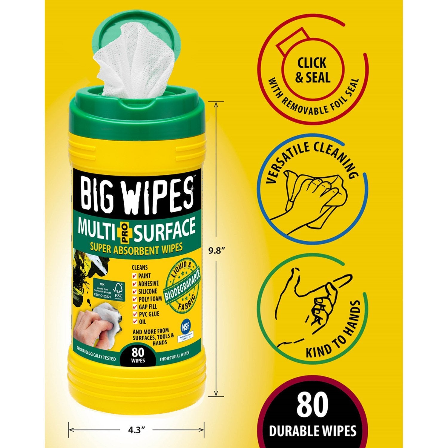 Big Wipes Multi-Surface Pro+ Super Absorbent Wipes - 80 Wipes