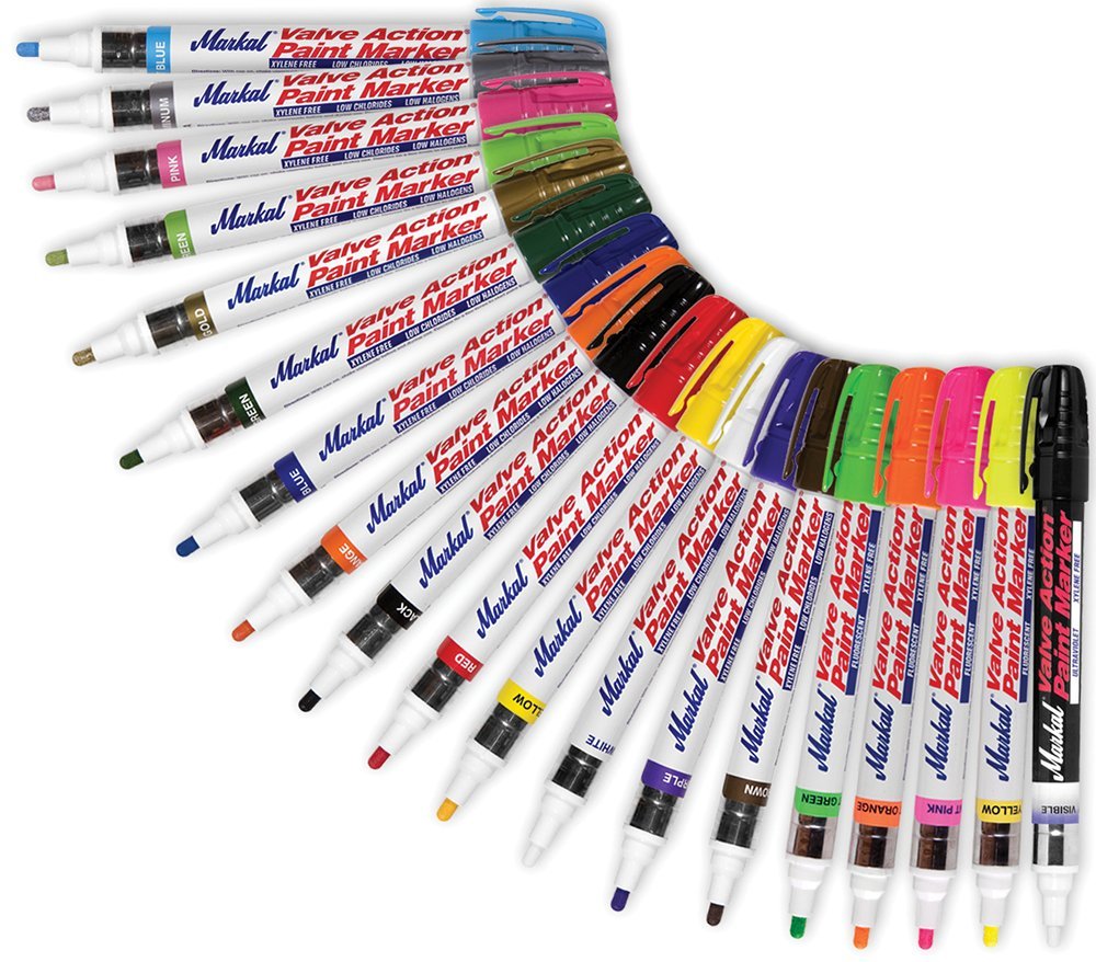 Markal Valve Action Liquid Paint Marker with 1/8" Bullet Tip - White Pack of 12