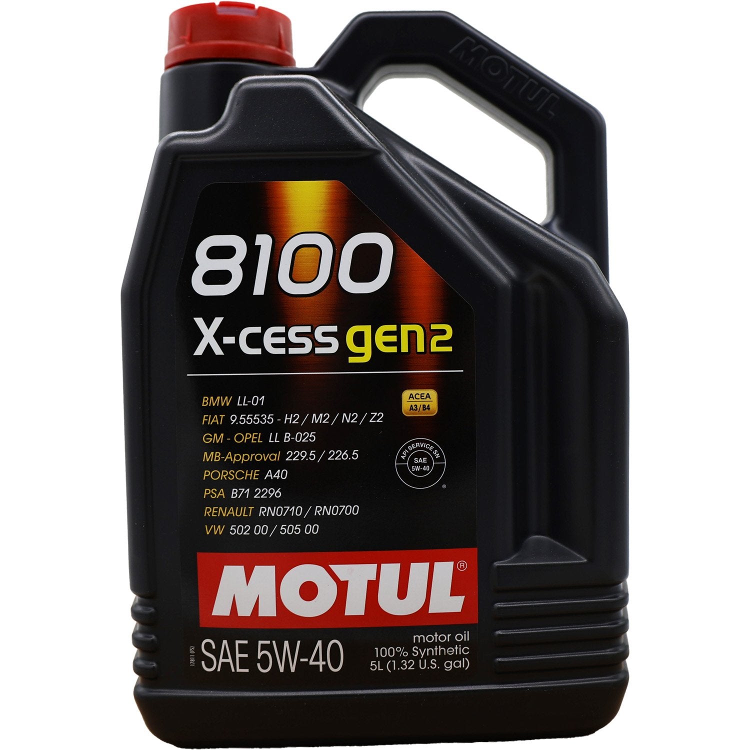 Motul 8100 X-Cess Gen2 Synthetic Motor Oil 5W40 - 5 Liter