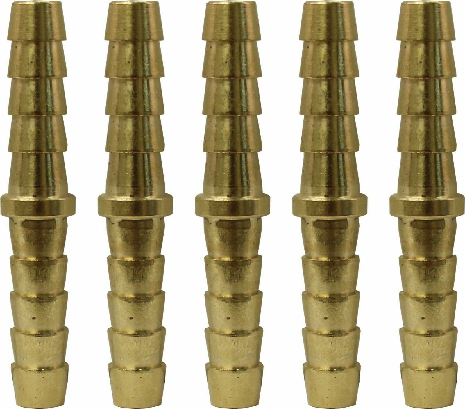 1/4" Hose Barb x 1/4" Hose Barb Brass Hose Splicer Pack of 5